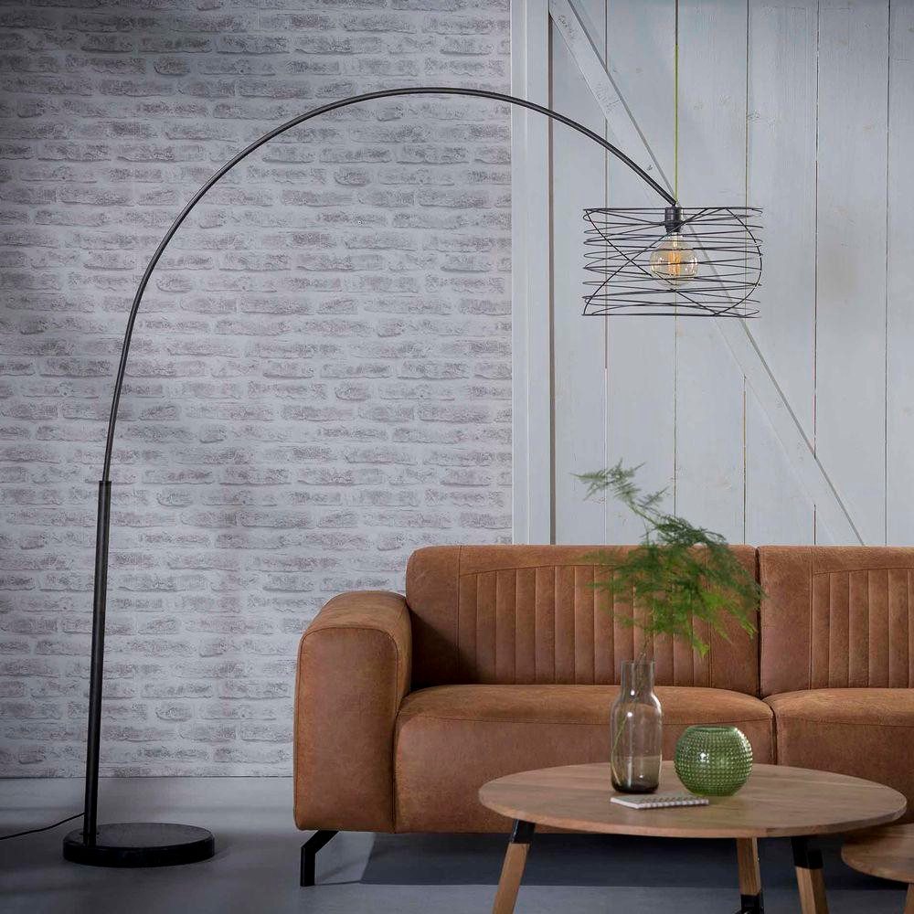 famlights Bogenlampen famlights, Bogenleuchte Riccardo aus Metall in Antharzit E27