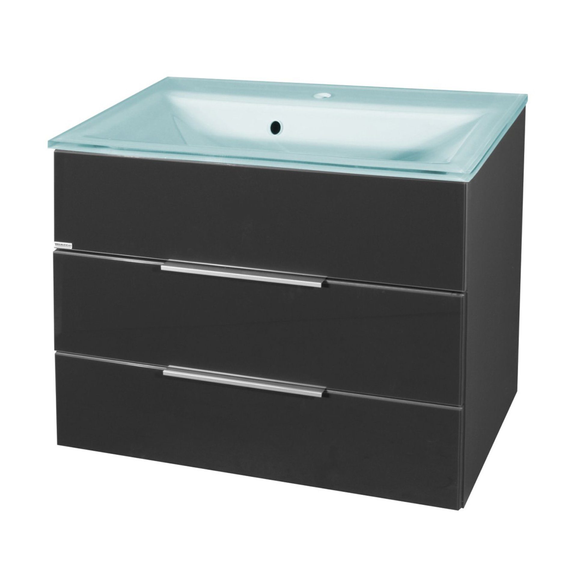 FACKELMANN Badmöbel-Set KARA Badmöbel Set 2-teilig 80cm, Anthrazit, Glas Mi günstig online kaufen