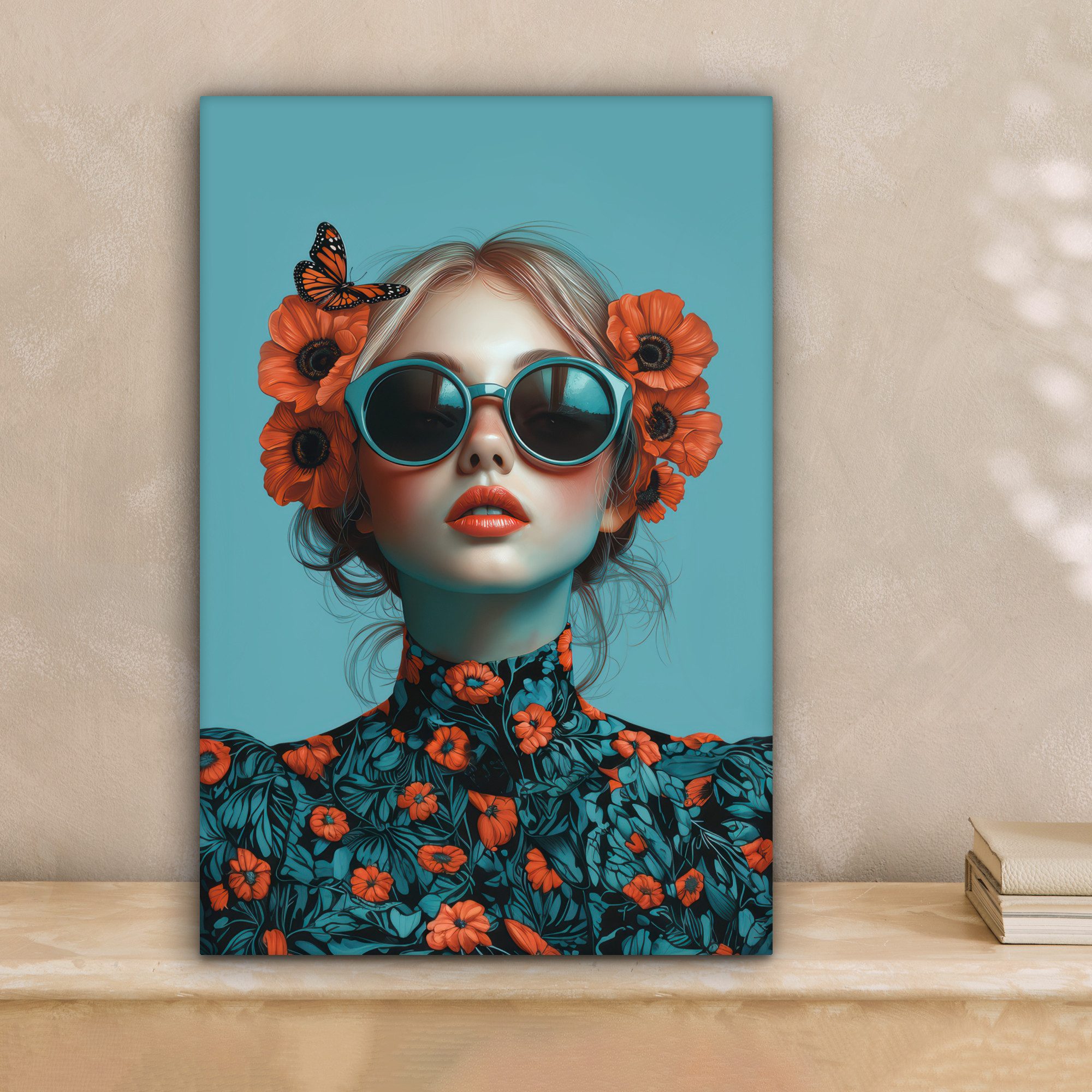 OneMillionCanvasses® Leinwandbild Frau - Blau - günstig online kaufen