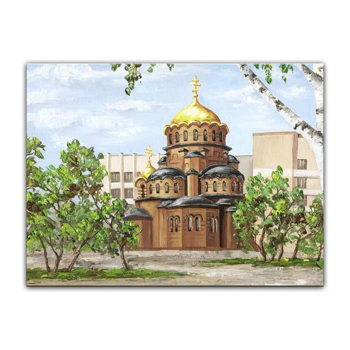 Bilderdepot24 Leinwandbild Reproduktion Aquarell - Kathedrale von Nevsky Architektur
