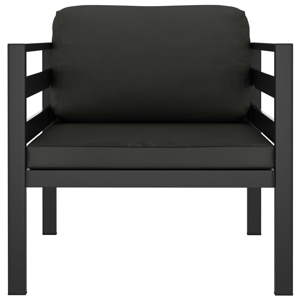vidaXL Sofaelement Einzelsofas 2 Stk. mit Kissen Aluminium Anthrazit (1 St)