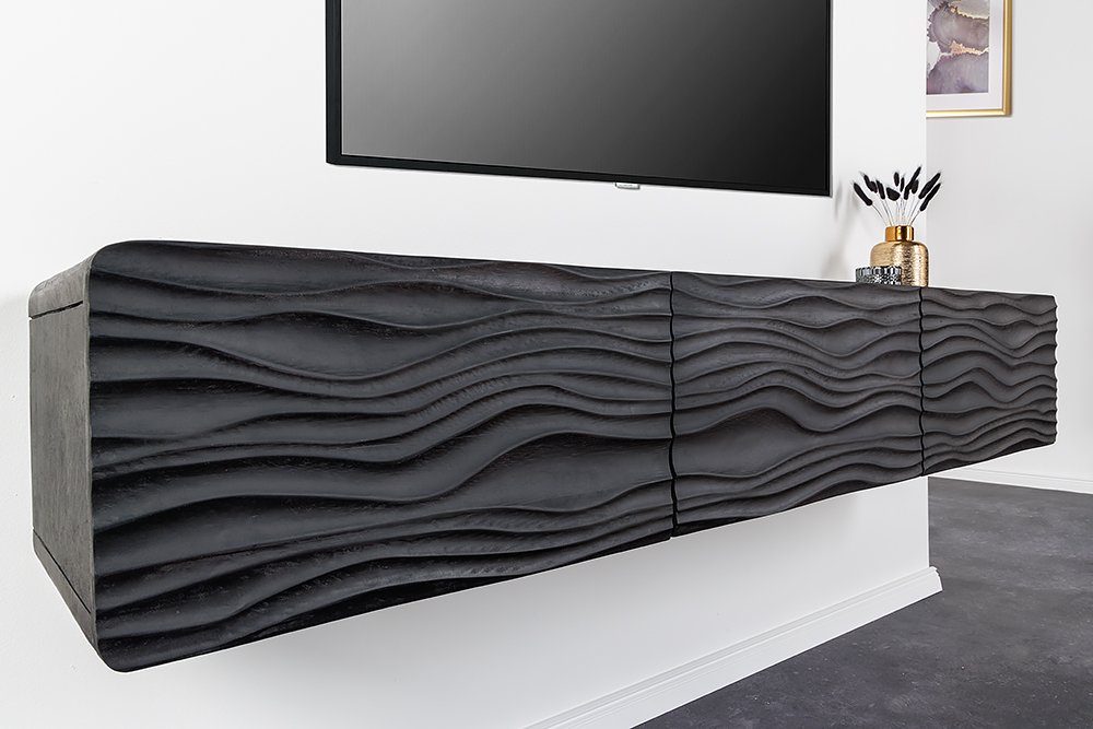 riess-ambiente TV-Board WAVE 160cm schwarz (Einzelartikel, günstig online kaufen