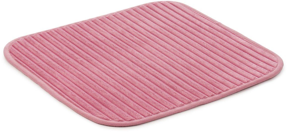 Gözze Badematte Berlin, Höhe 7 mm, rutschhemmend beschichtet, fußbodenheizungsgeeignet, Polyester, rechteckig, Badteppich, Uni Farben, Cord Optik, waschbar