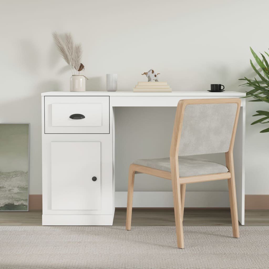 furnicato Schreibtisch mit Schublade Weiß Holzwerkstoff 115x50x75 cm