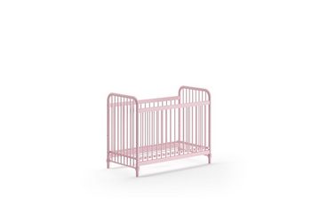 möbelando Babybett BRONXX, aus Metall in Pink matt. Abmessungen (BxHxT) 130,7x102,2x71 cm