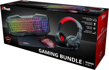 Trust Gaming GXT 1180RW USB-Kopfhörer-Set, beleuchtete Tastatur- und Maus-Set, mit 12 Multimedia-Tasten und Anti-Ghosting italienisches QWERTY-Layout