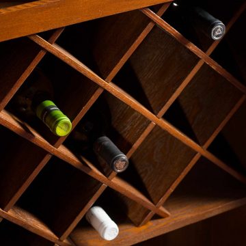 BUTLERS Weinschrank HEMINGWAY Koffer-Bar mit separatem Tablett Koffer-Bar mit Tablett - Schrank aus Eschenholz und Kunstleder