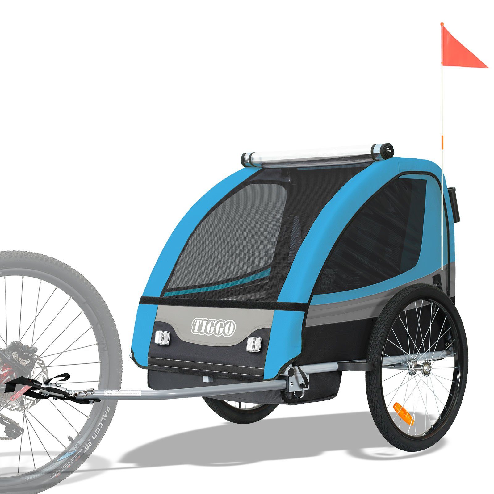 TIGGO Fahrradkinderanhänger Kinderanhänger Kinderfahrradanhänger Fahrradanhänger Anhänger, 5-Punkt Sicherheitsgurt