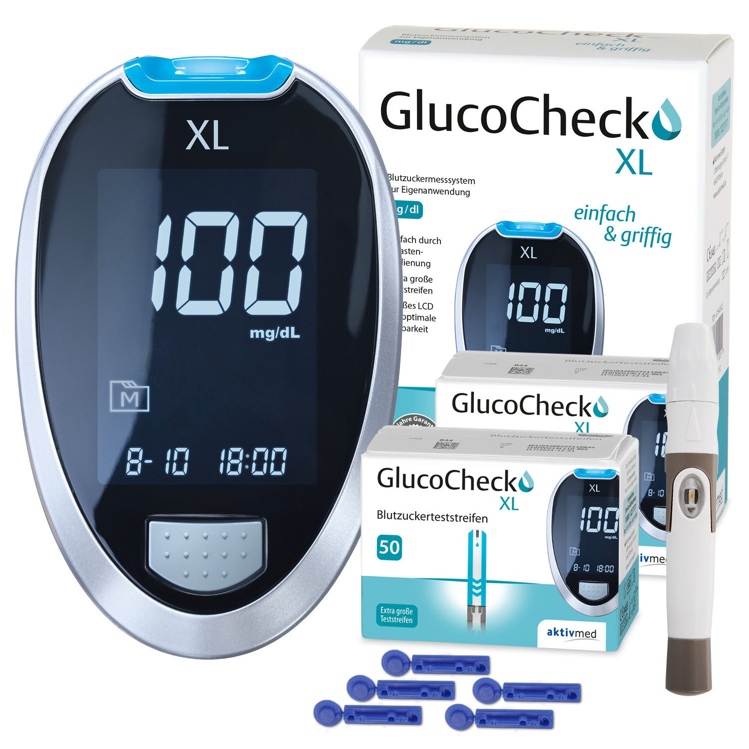 Blutzuckermessgerät aktivmed GlucoCheck XL