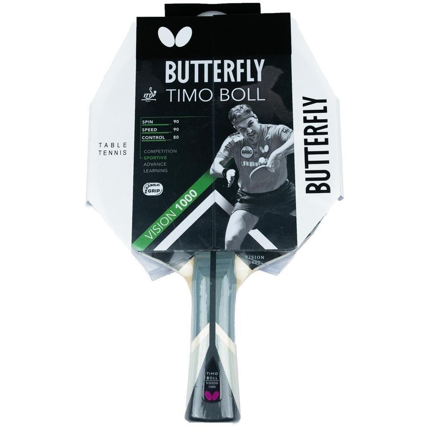 Butterfly Tischtennisschläger 1x Timo Boll Tennis Drive Racket Tischtennis + + Set Case Bat Vision 1 Tischtennisset Table Schläger Bälle, 1000