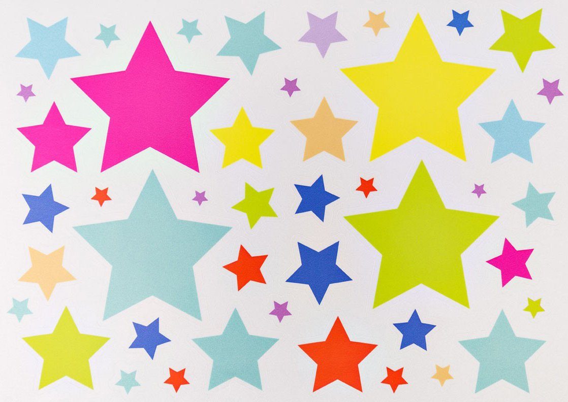 Sterne, Rot/Sterne reflektierenden Rollen, Sterne-Stickern Hauptstadtkoffer 4 mit For Kids, wasserbeständigen, Kinderkoffer