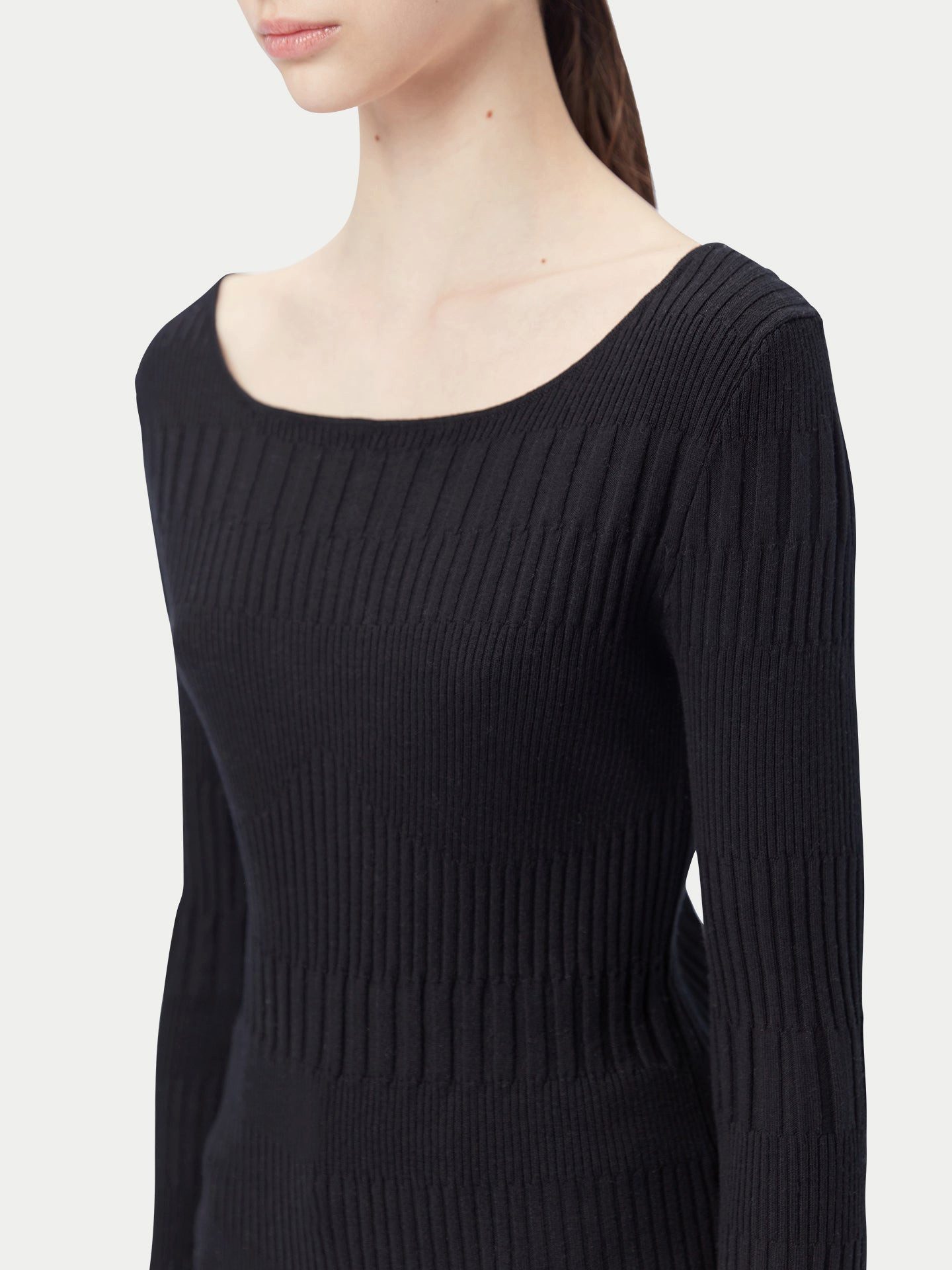 GOBI Cashmere Rundhalspullover Rippenpullover aus Baumwoll-Seiden-Kaschmir-Mischung