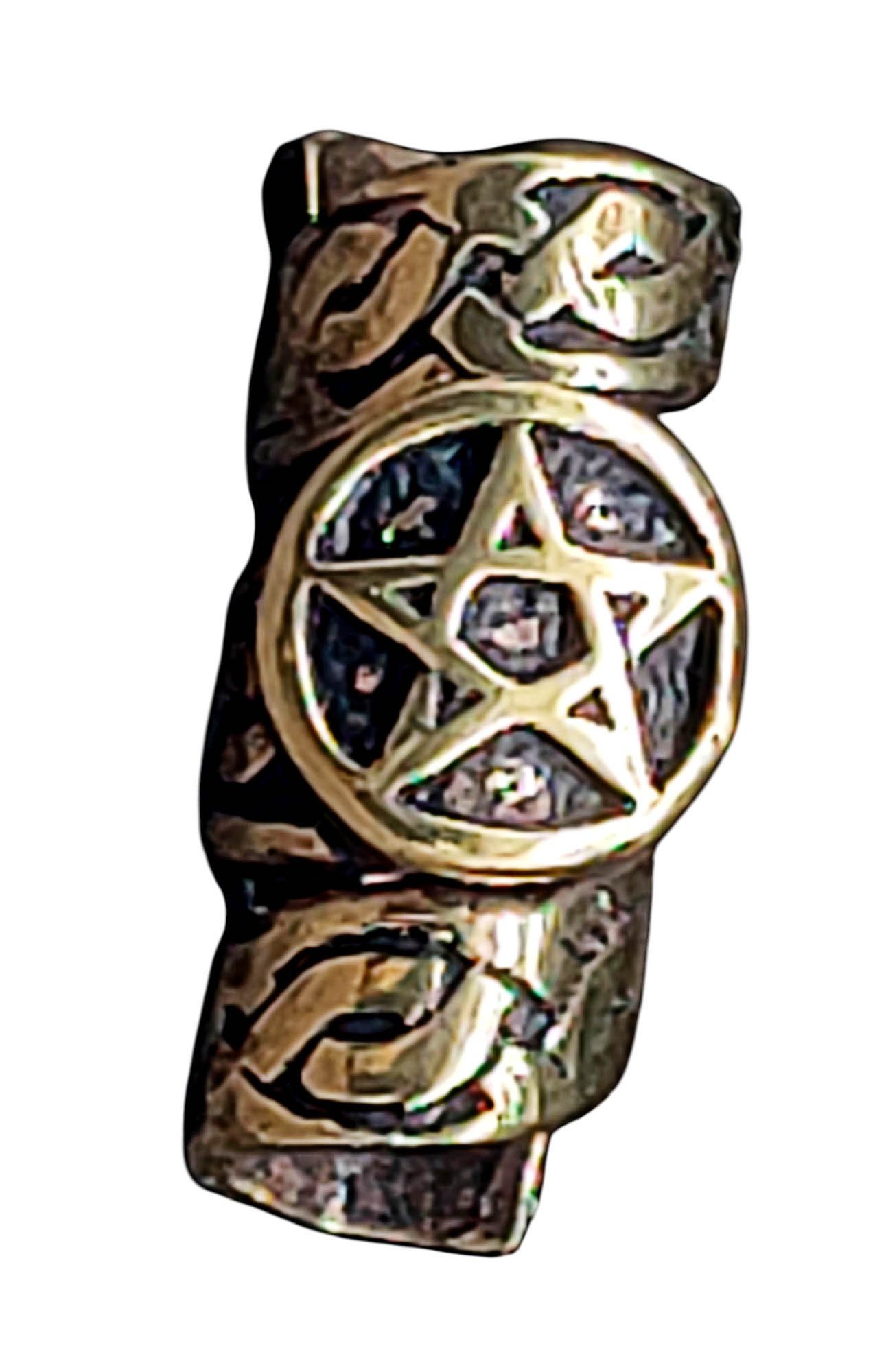 Kiss of Leather Diadem Bartperle Pentagramm Bronze Haarperle Viking Bartschmuck