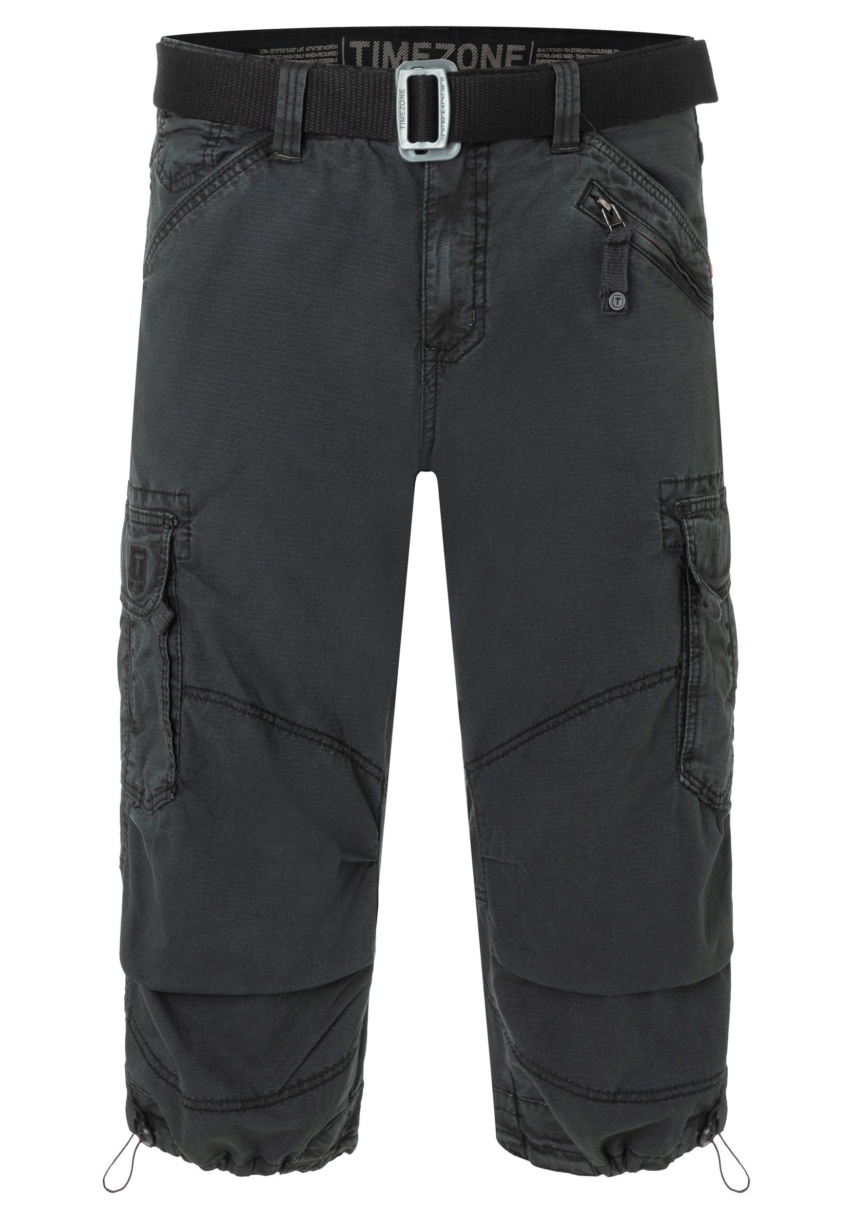 TIMEZONE Cargoshorts Shorts 3/4 Cargo Hose loose fit Mid Waist Pants 7310 in Schwarz