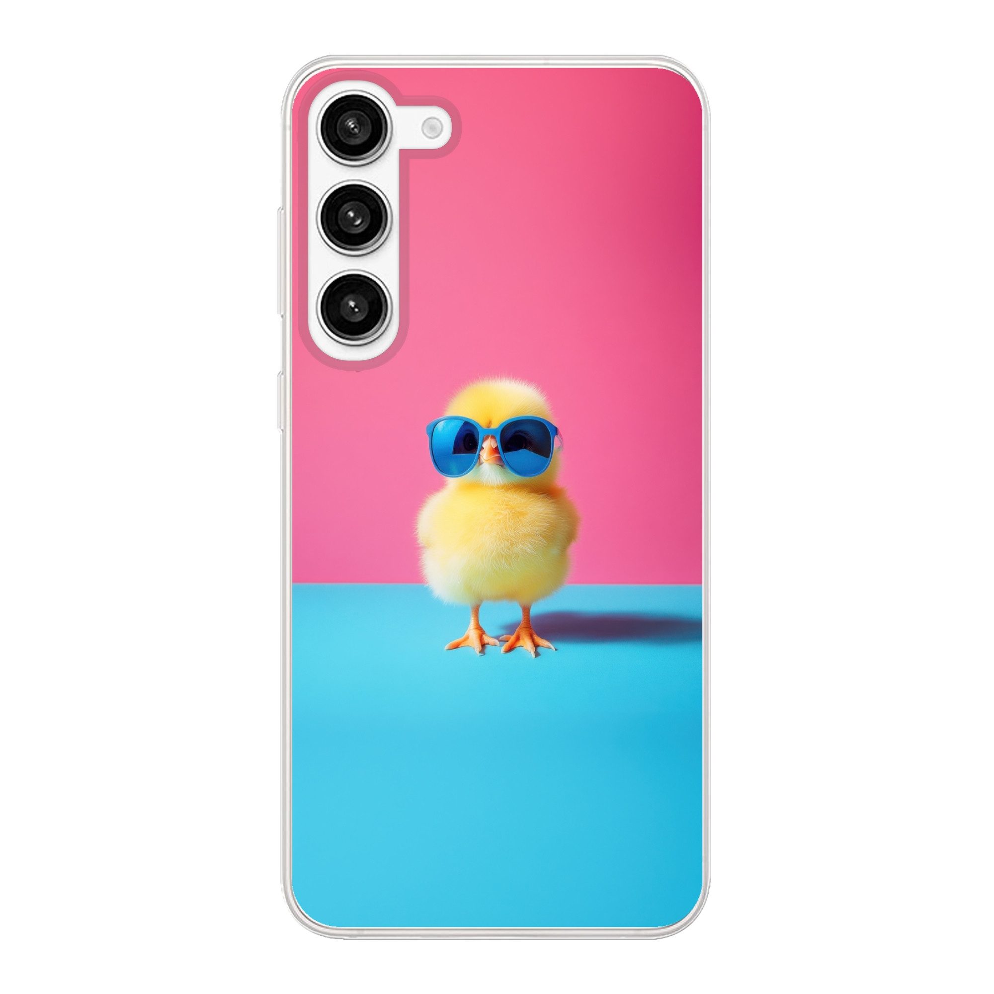MuchoWow Handyhülle für Samsung Galaxy S23 Plus Chick - Sonnenbrille - Blau, Phone Case, Silikon, Schutzhülle Dünn