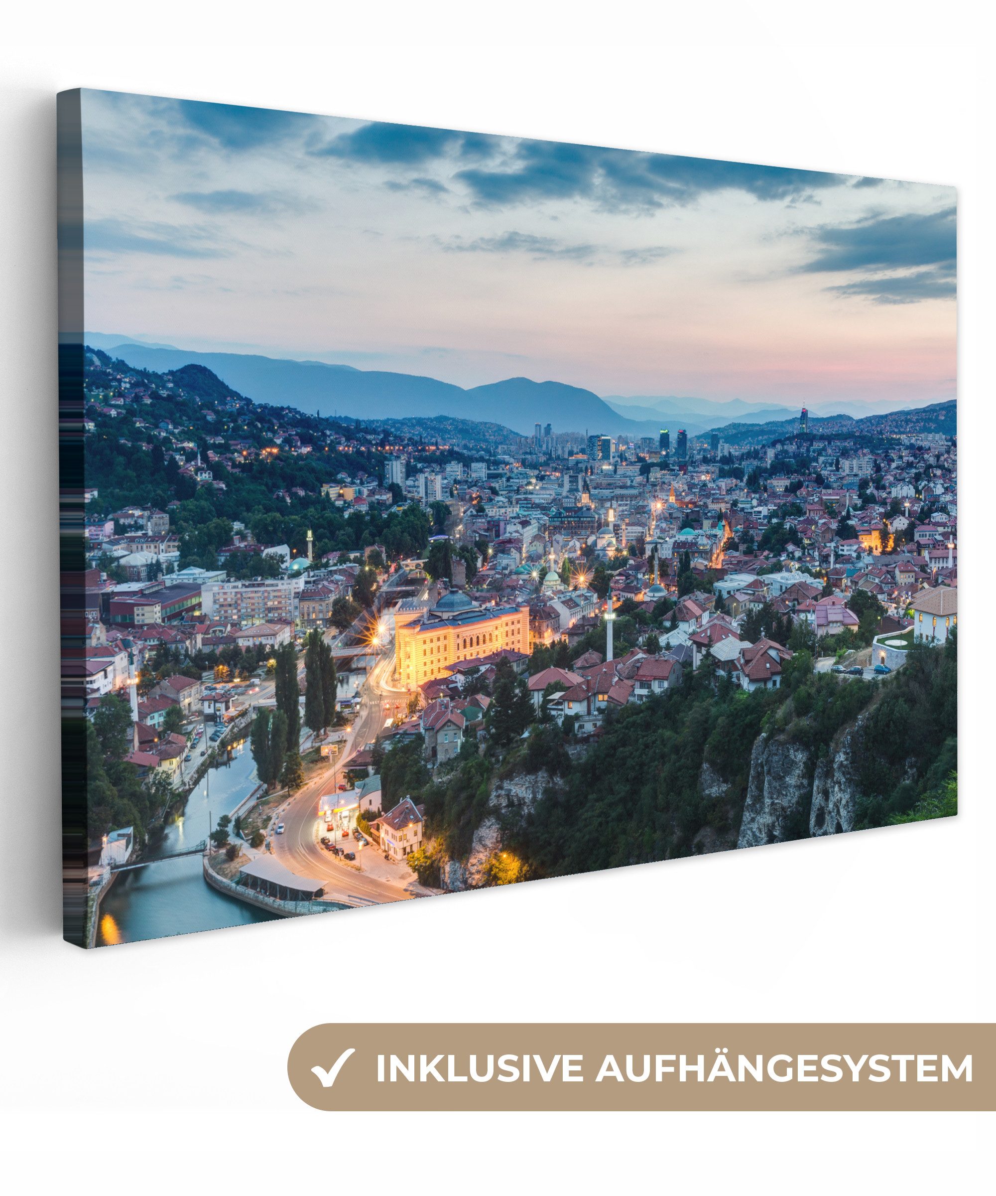OneMillionCanvasses® Leinwandbild Stadtbild von Sarajevo in Bosnien und Her günstig online kaufen