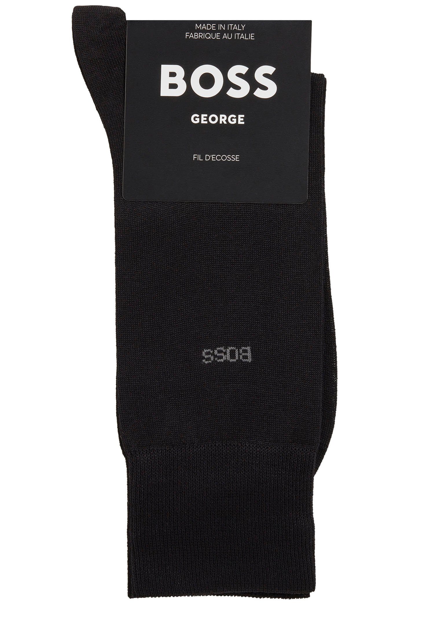 Logo-Schriftzug Businesssocken George dezentem, Uni BOSS Black001 MC BOSS RS (Packung) eingestricktem mit