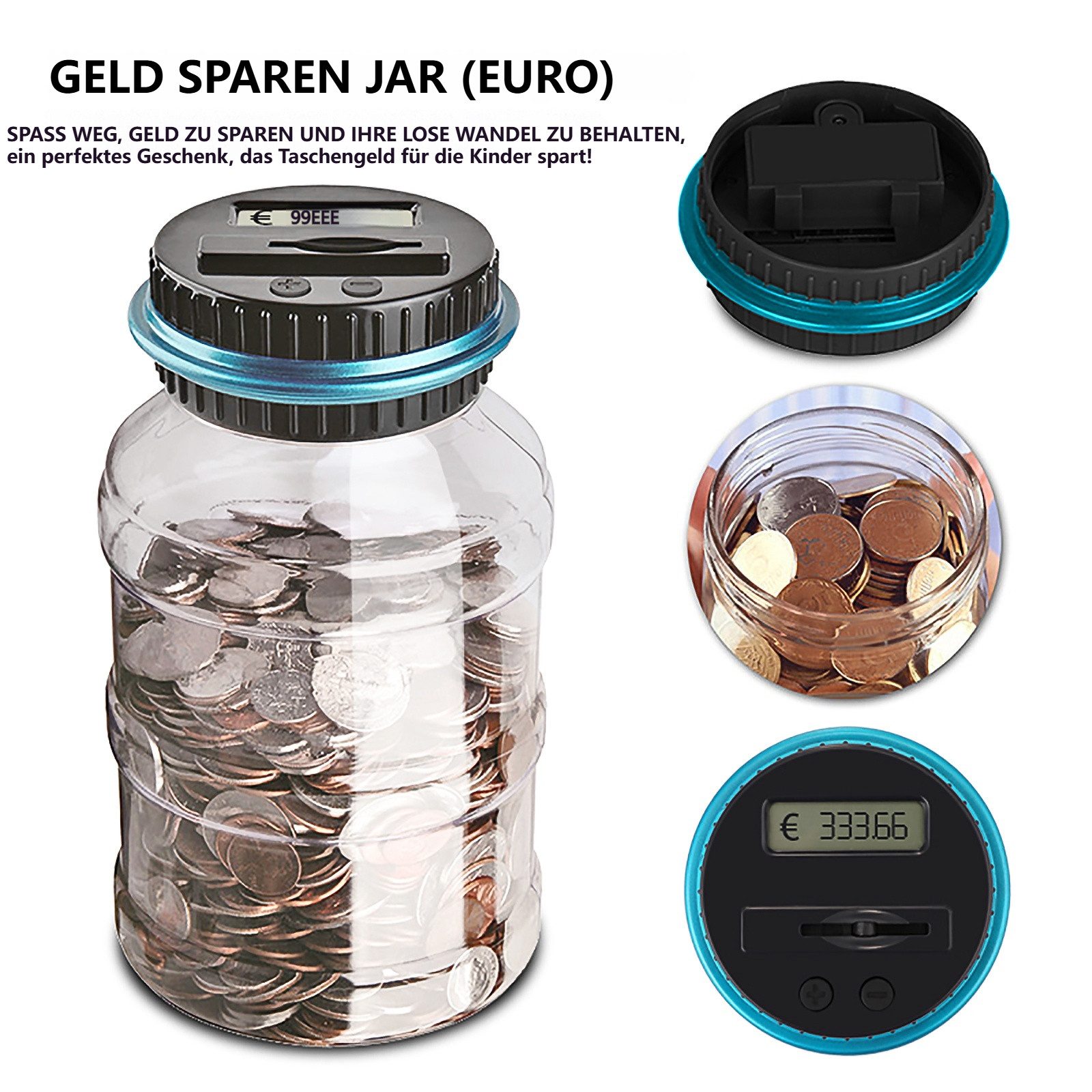 BlingBin Spardose Digitale Euro-Spardose mit LCD-Zähler, günstig online kaufen