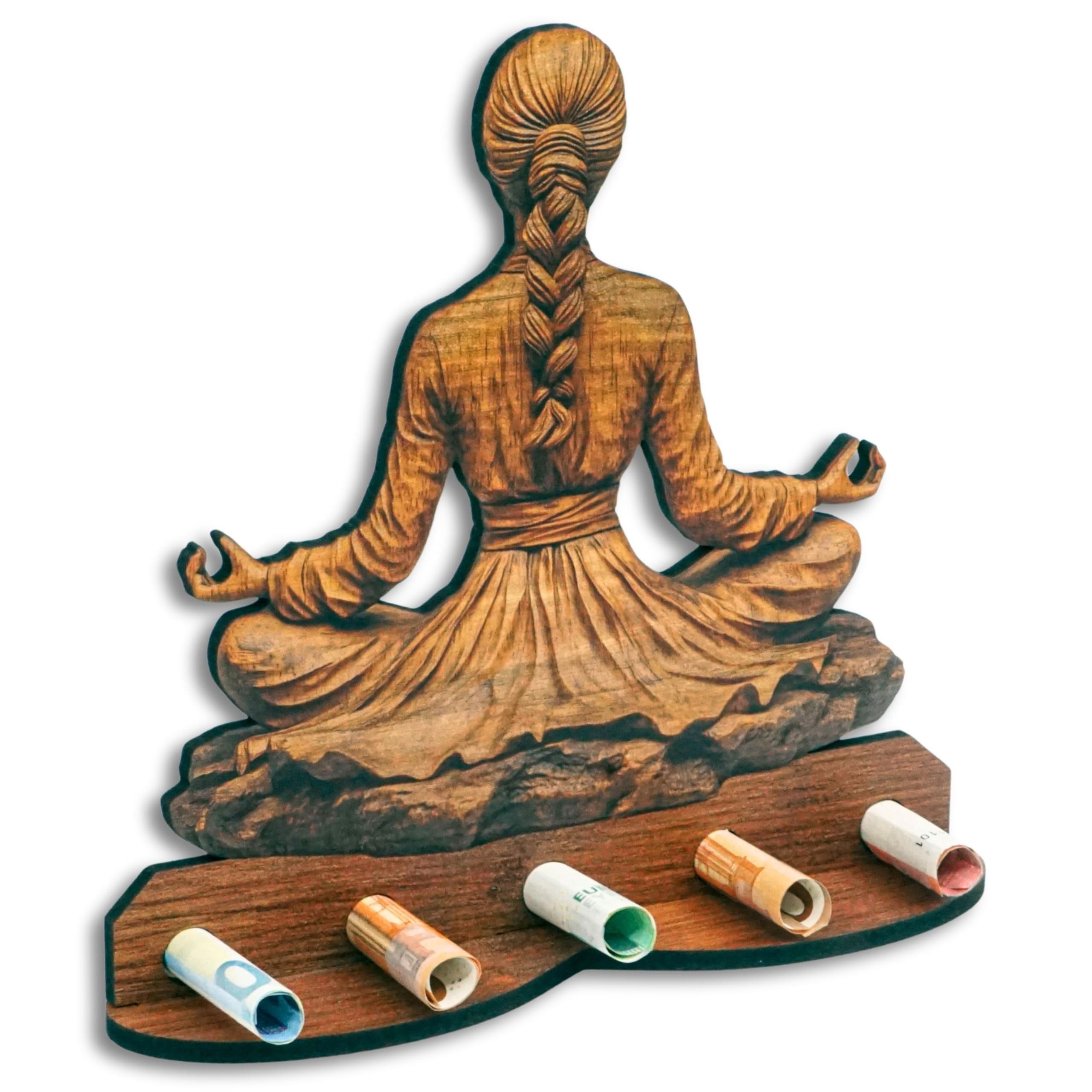 DARO Design Dekoobjekt Geldgeschenk Motiv Holzoptik mit Ständer Geschenkverpackung (Dekoration, Meditation – Geldscheinhalter), 28 cm breit, 6 mm HDF