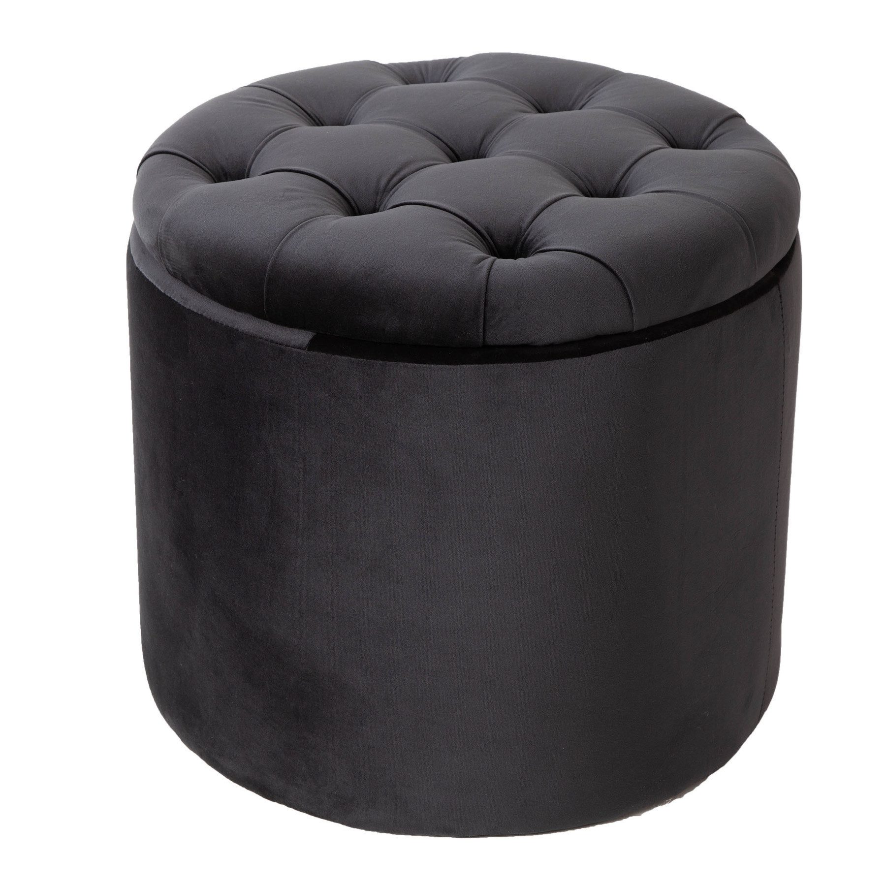 riess-ambiente Hocker MODERN BAROCK 50cm schwarz, Wohnzimmer · Samt · mit S günstig online kaufen
