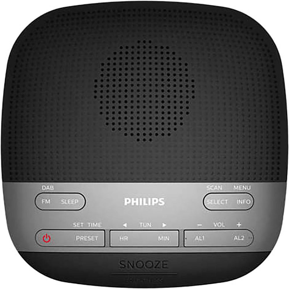 Philips TAR 3505/12 Uhrenradio (Digitalradio (DAB), FM-Tuner, 1 W, Radiowecker, DAB+/UKW, doppelter Alarm, Autom. Zeitsynchronisierung)