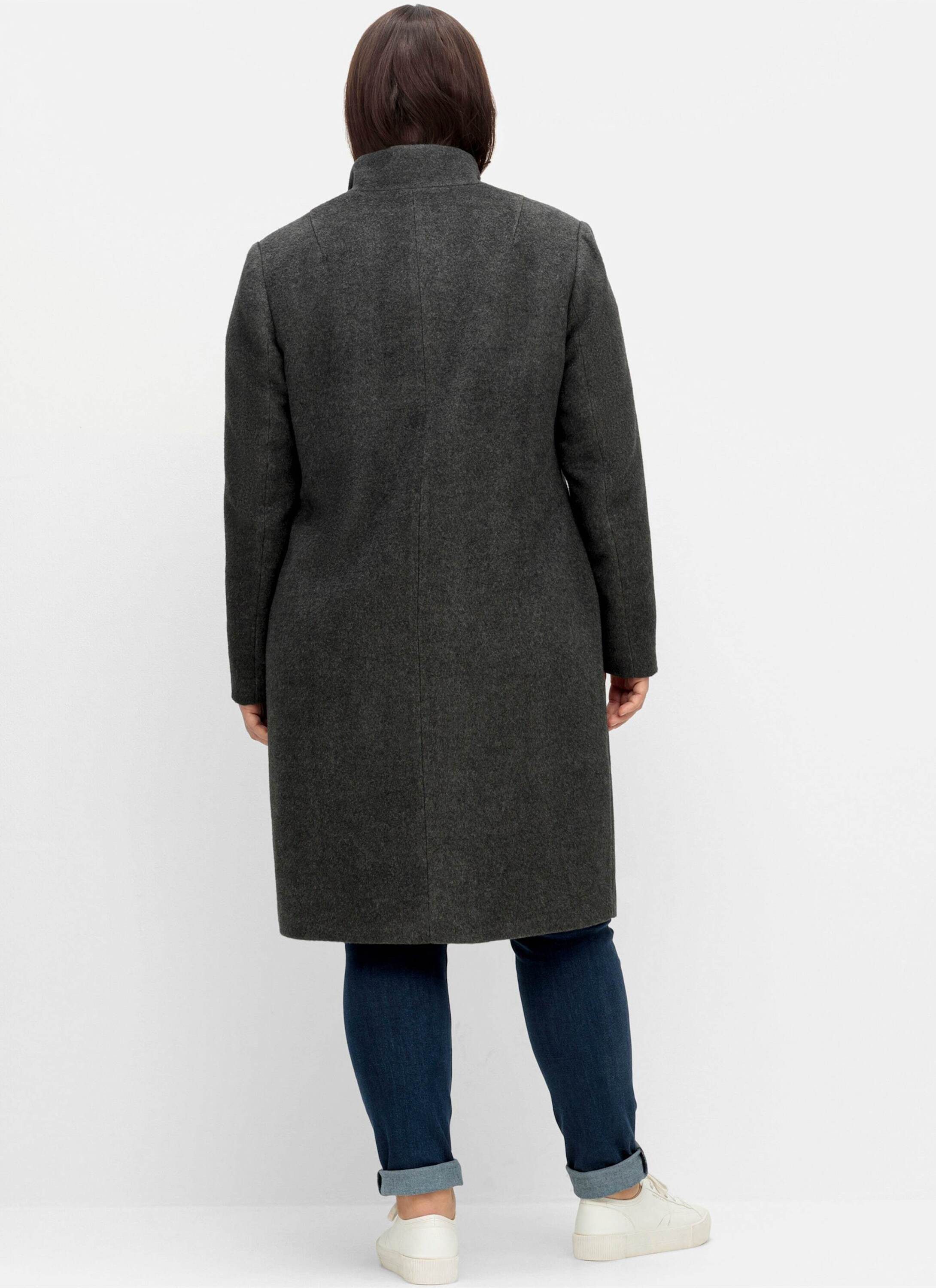 Sheego Langmantel Mantel mit Stehkragen, in flauschiger Qualität günstig online kaufen