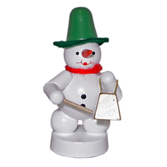 Volkskunst Zenker Weihnachtsfigur Schneemnann mit Glocke Echt Erzgebirge - Holzkunst mit Herz