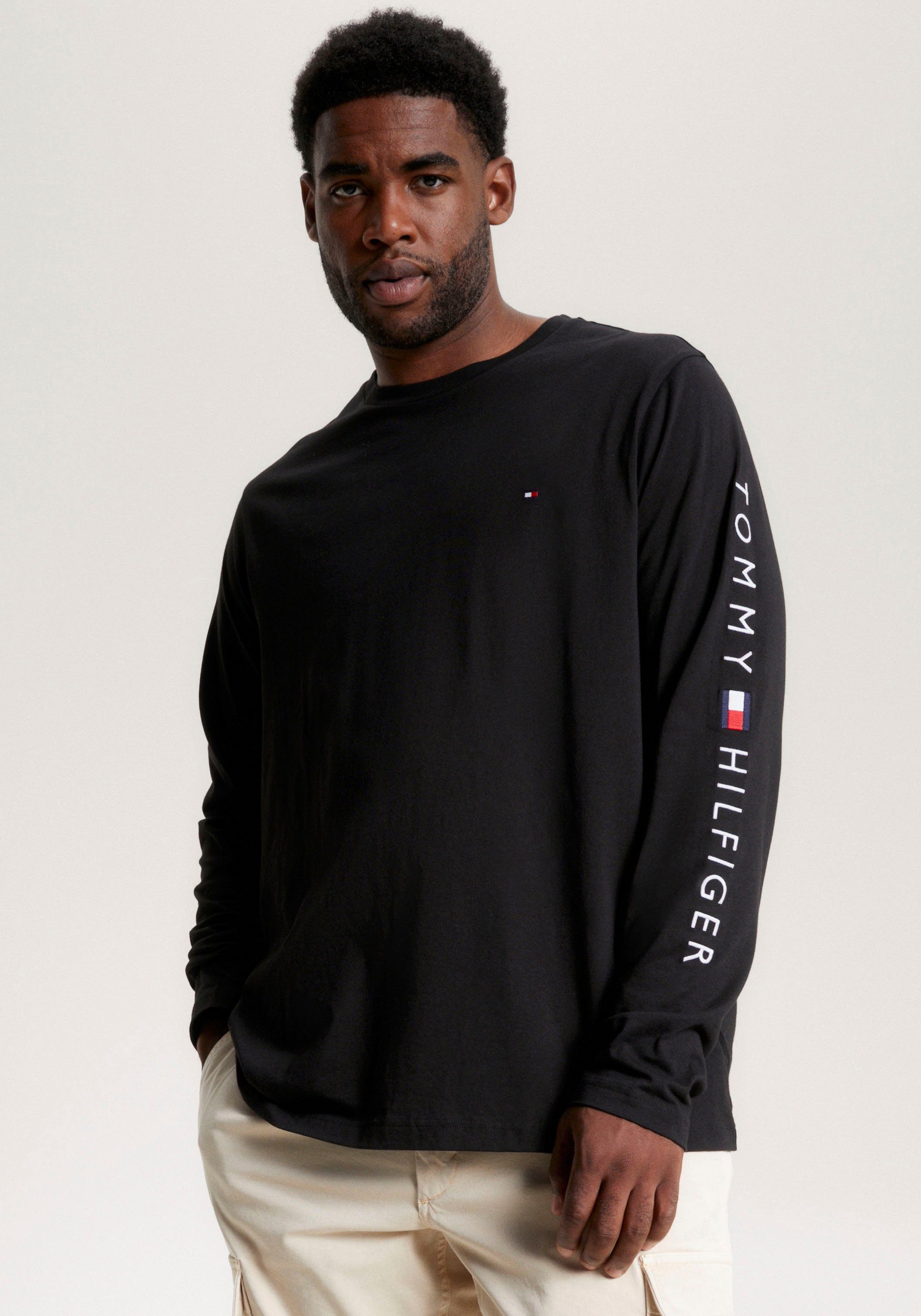 Tommy Hilfiger Big & Tall Langarmshirt BT-TOMMY LOGO LONG SLEEVE TEE-B Black