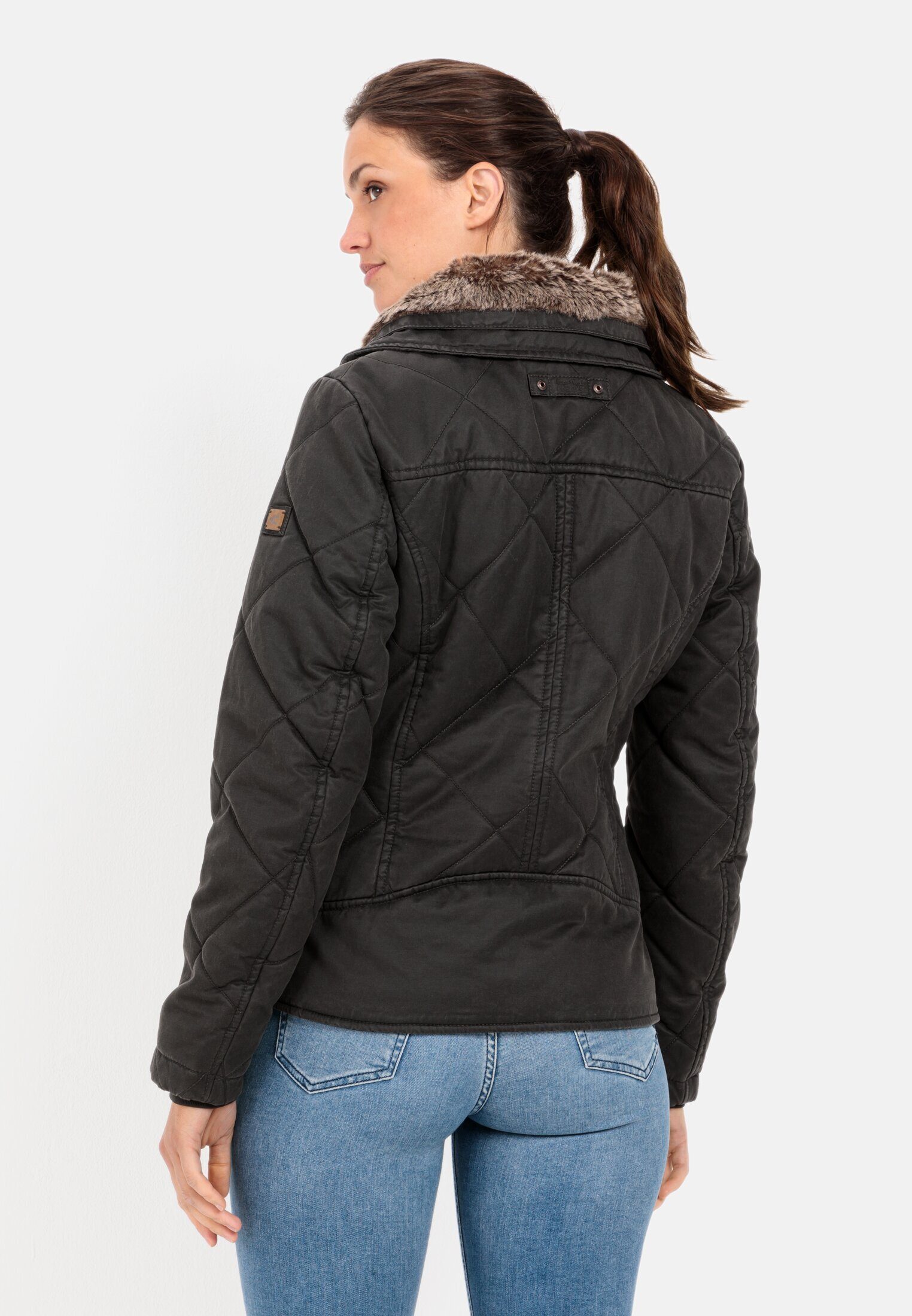 camel active Blouson mit Stehkragen im Vintage Look Langarm Markenlabel