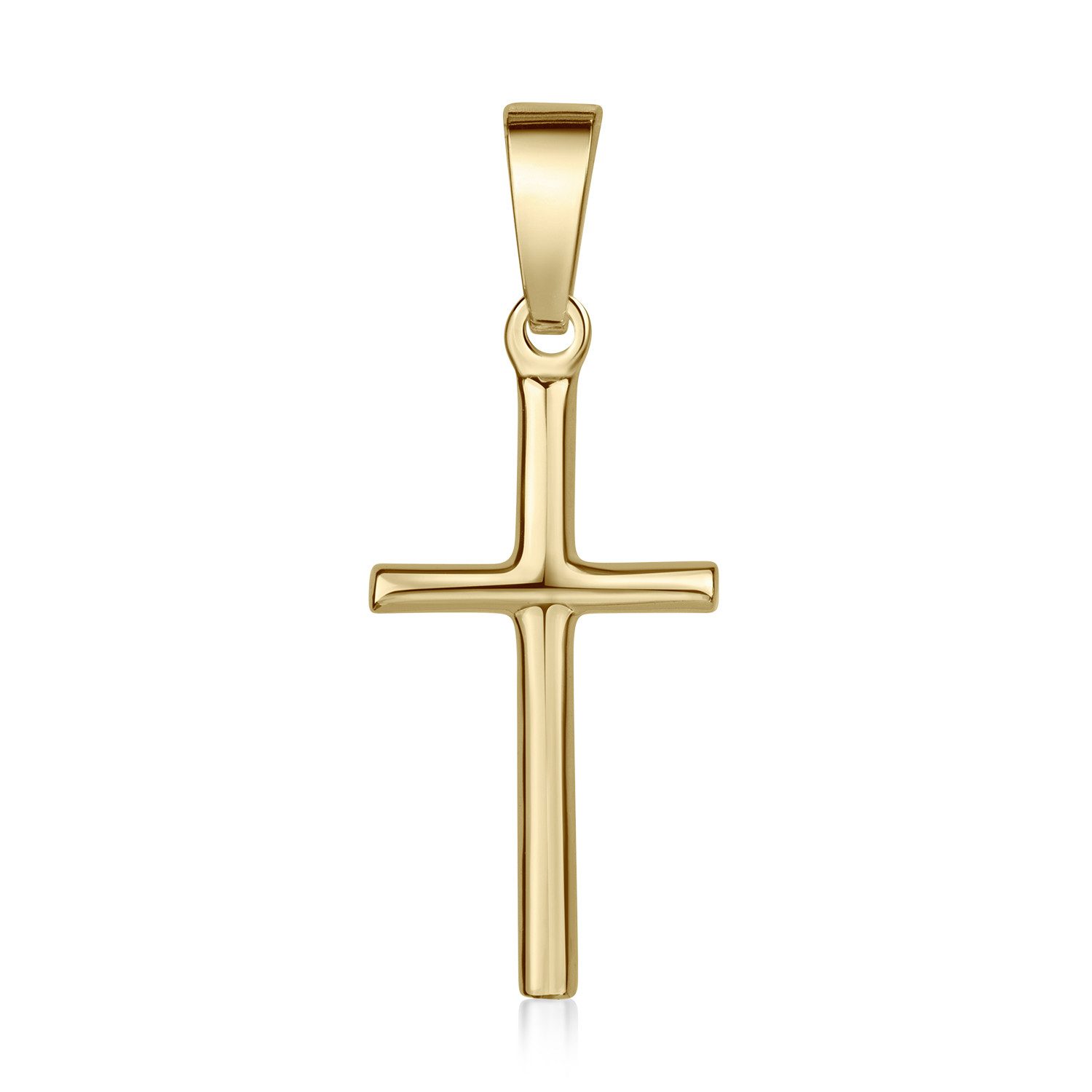Kreuzanhänger Damen Gold Kreuz Religion klein filigran KA-305