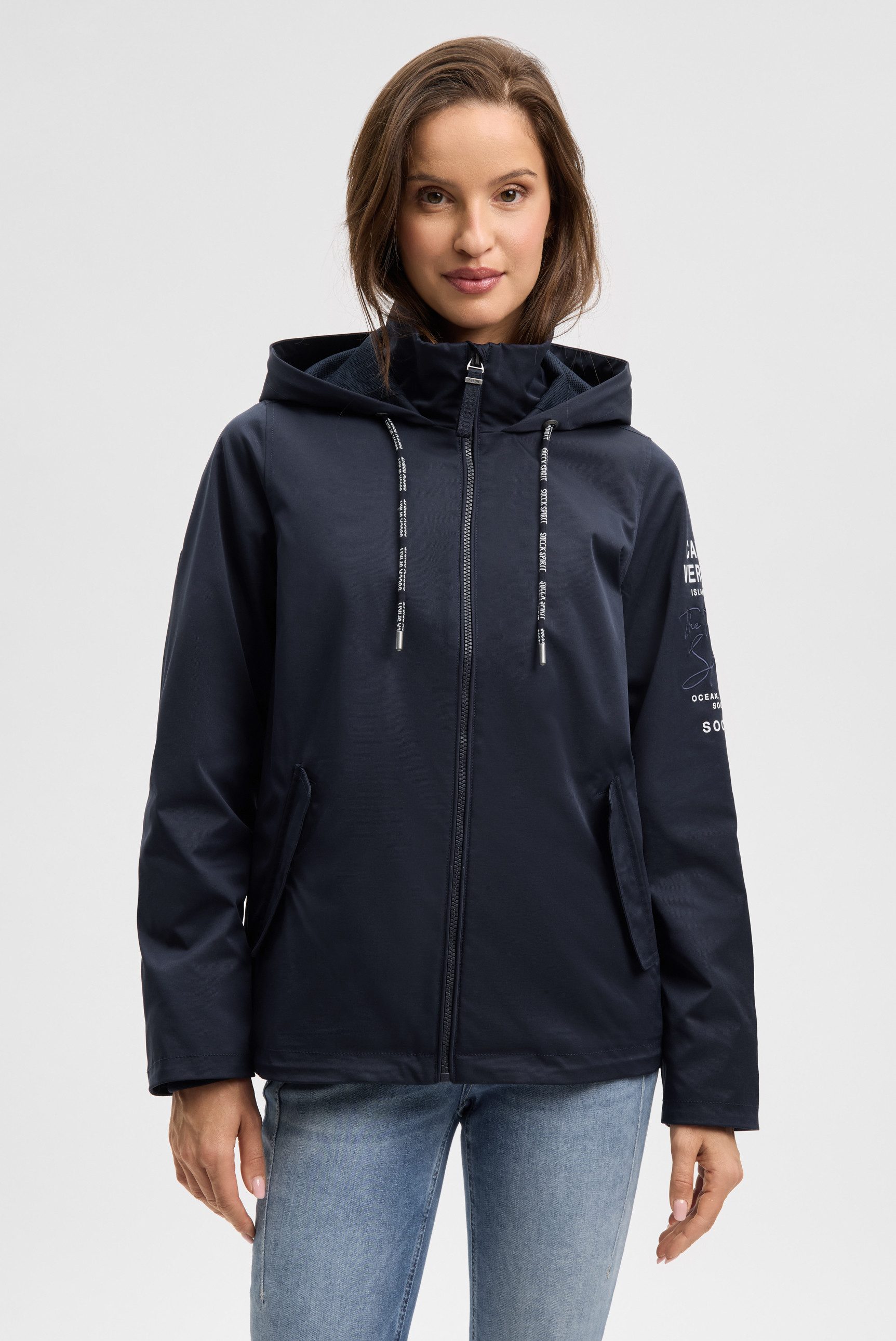 SOCCX Outdoorjacke mit verstellbarem Gummizug im Saum