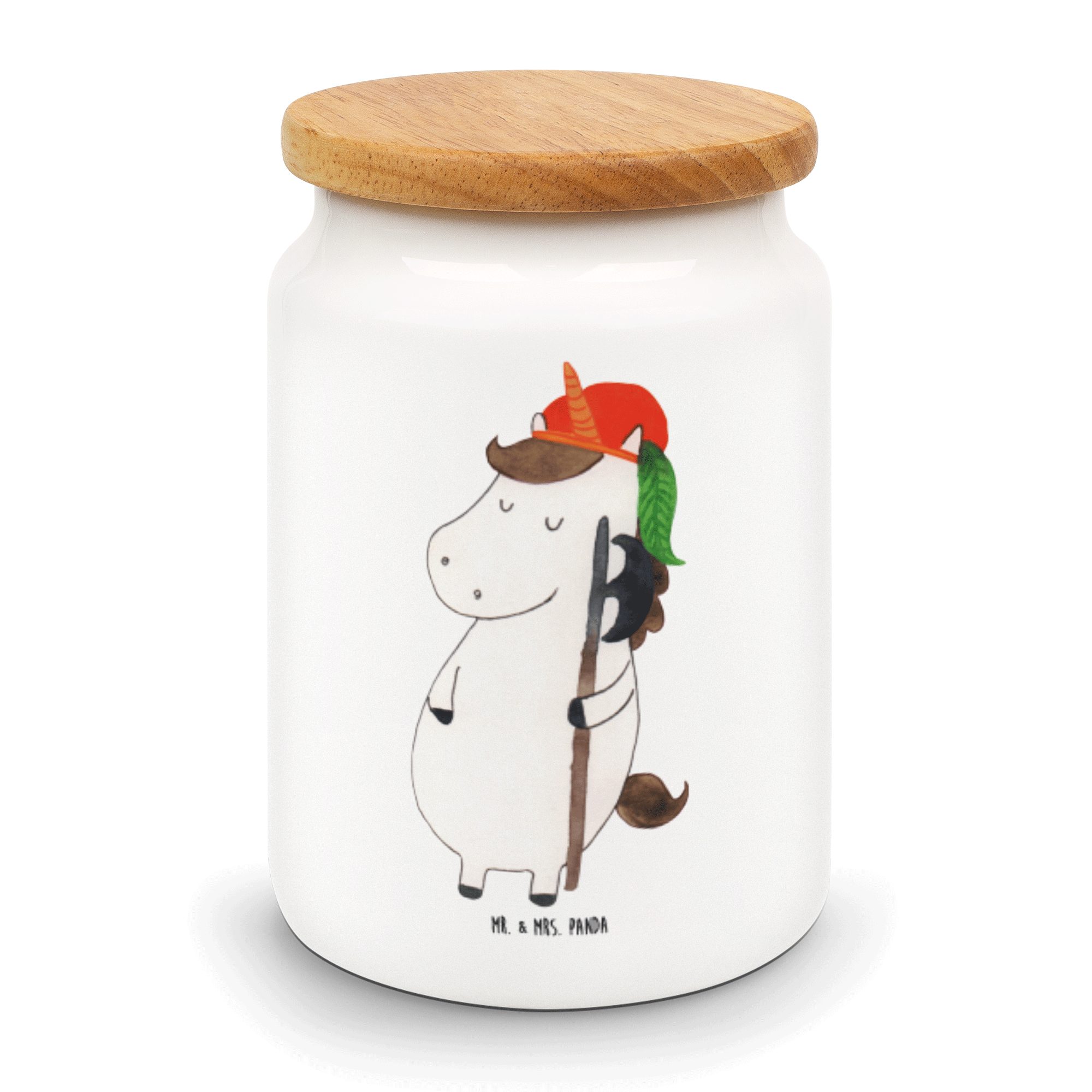 Vorratsdose Keramik, - Geschenk, Mrs. Mr. Mittelalter, (1-tlg) Weiß Einhorn Panda & Vorratsdose, Bube - Einhörner,