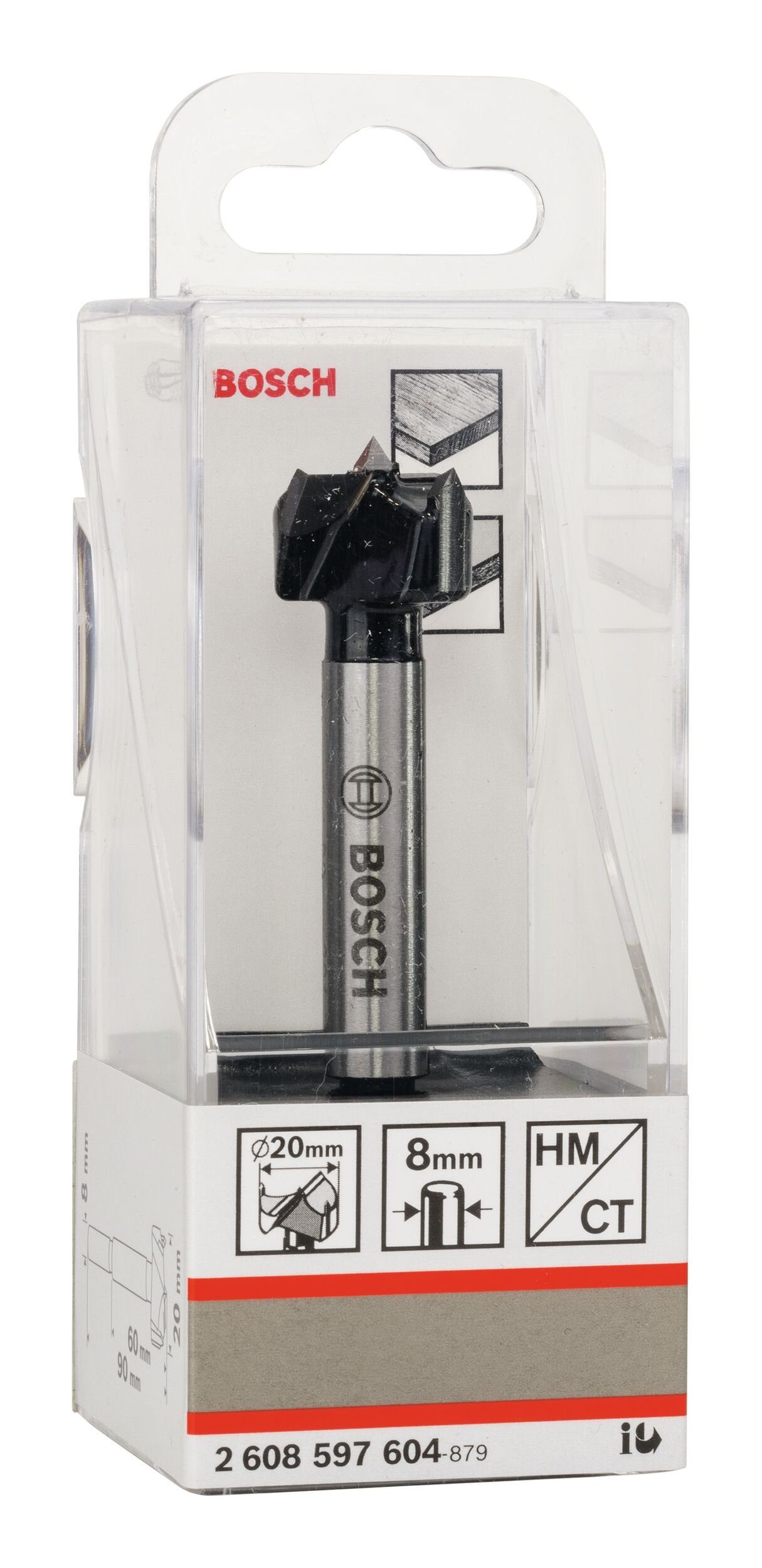 mm 90 8 20 Holzbohrer, HM x BOSCH Kunstbohrer - 1er-Pack x -