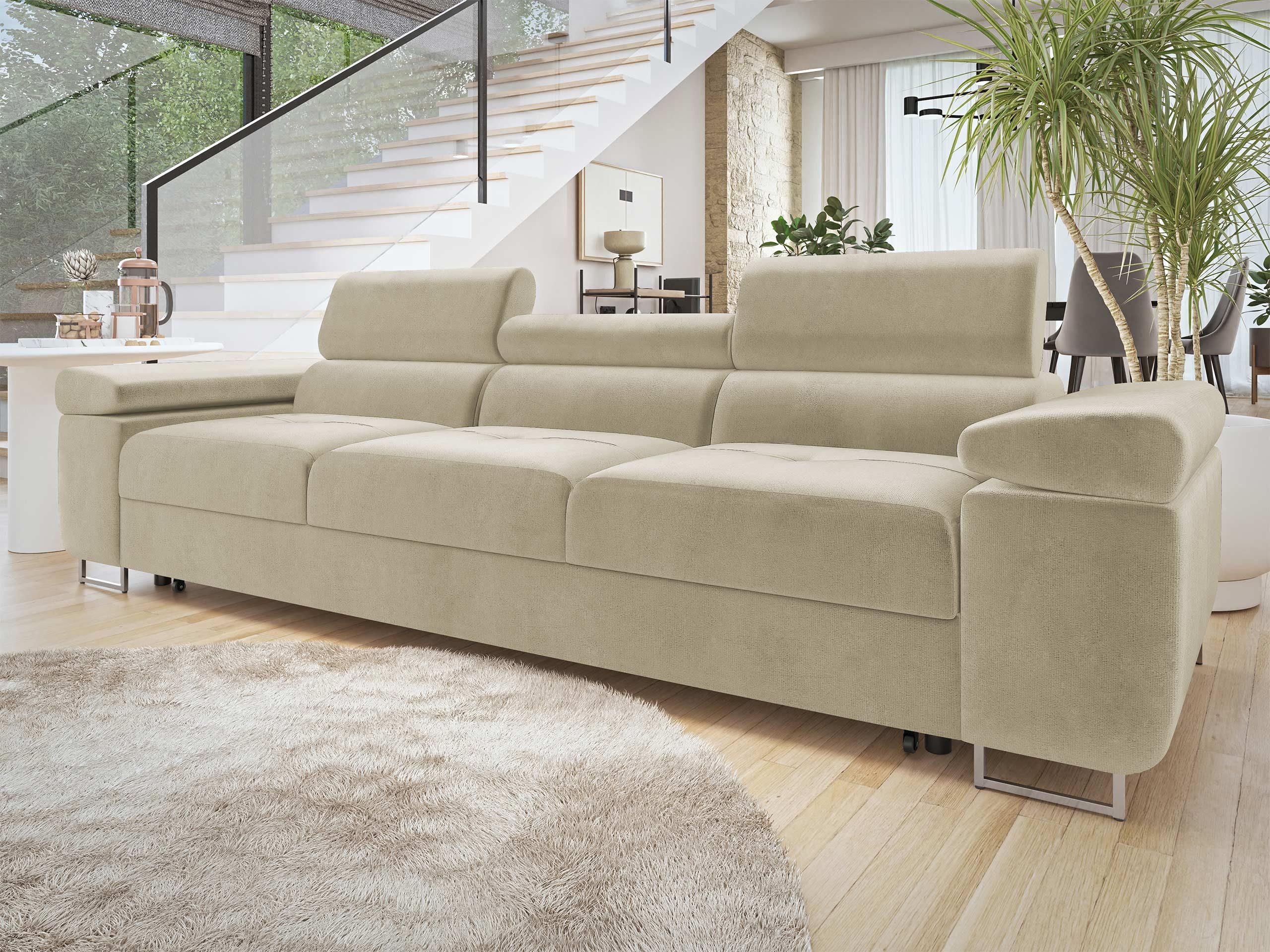 MIRJAN24 Schlafsofa Torezio 3 Bis, mit Schlaffunktion, Einstellbare Kopfstützen, 263x102x70-90 cm