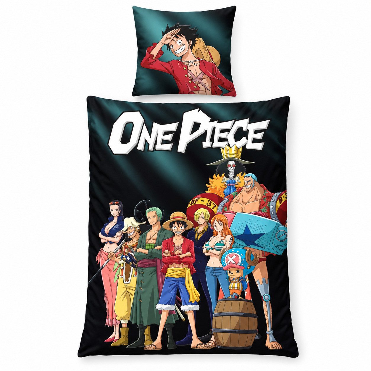 One Piece Kinderbettwäsche One Piece Anime Bettwäsche Set für Kinder 135-140/200 cm 65x65, 2 teilig