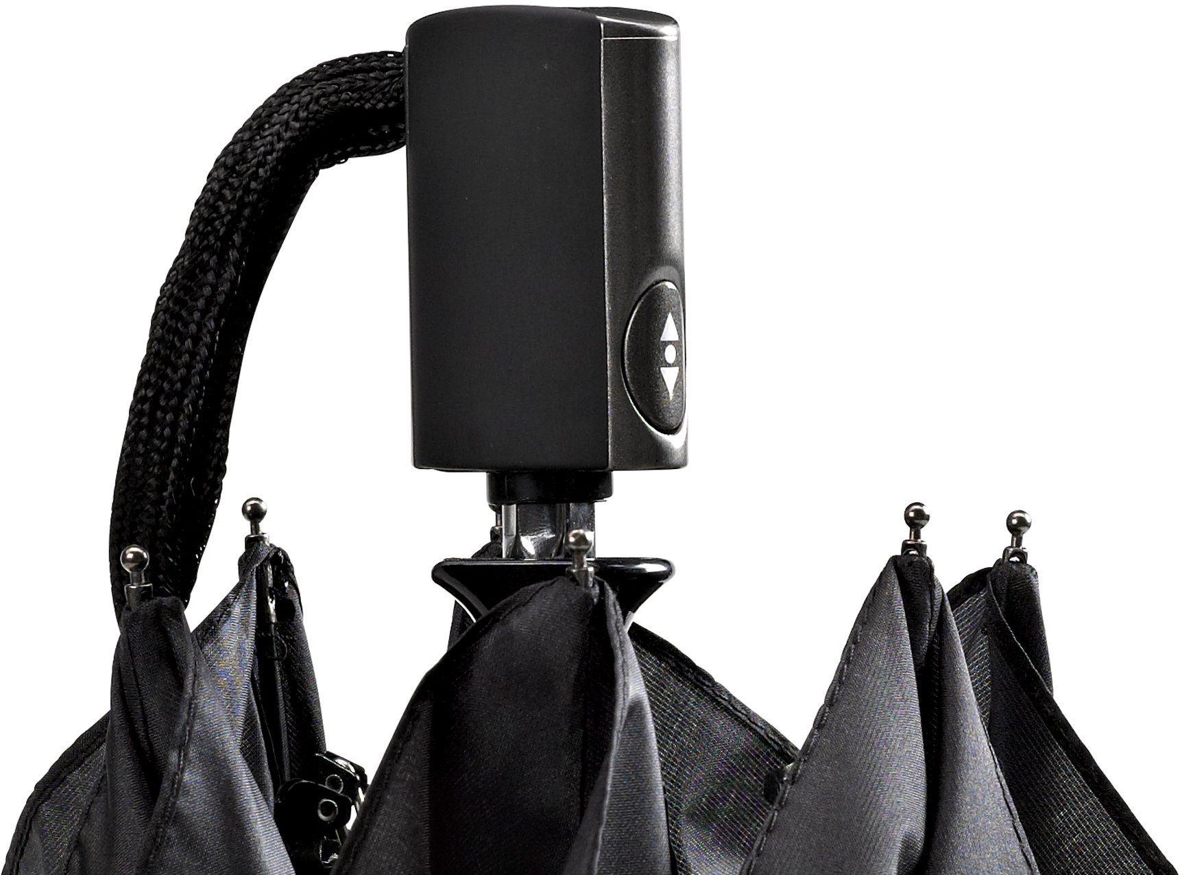 Taschenregenschirm extra flach schwarz, EuroSCHIRM® leicht 3224, Automatik und