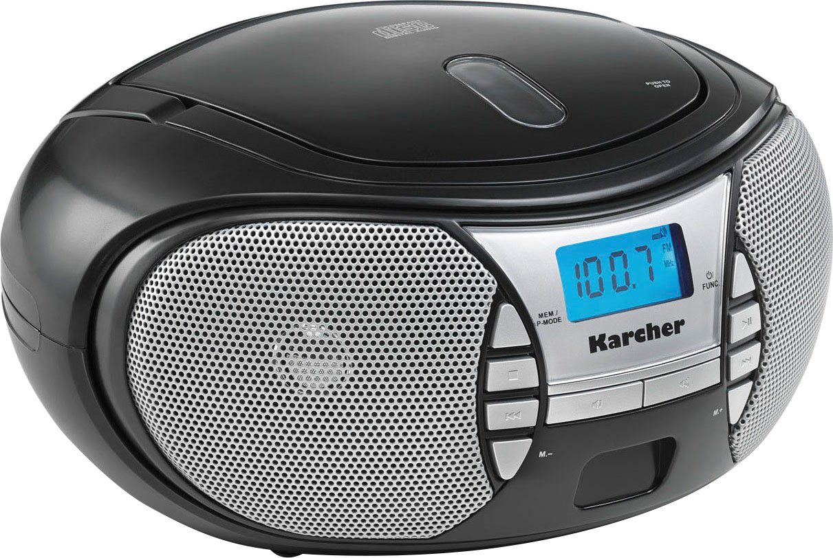Karcher RR 5025 Boombox (FM-Tuner, UKW mit RDS, 2,2 W, CD Radio, UKW Radio, Batterie/Netzbetrieb, Kopfhöreranschluss)
