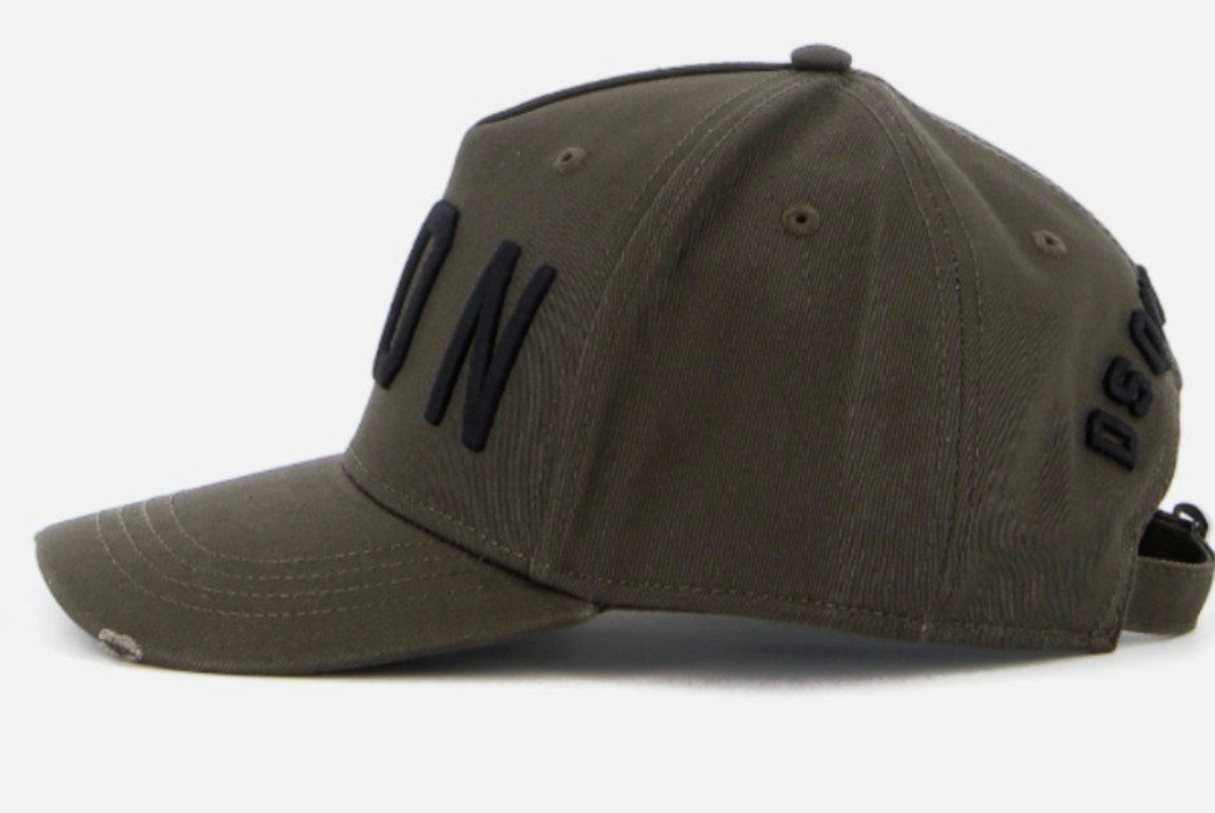 Dsquared2 Baseball Cap Icon Kappe Basebalkappe Trucker Mütze Verstellbarer Riemen, dezente Destroyed-Effekte, Gebogener Schirm