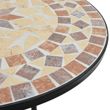 vidaXL Gartenlounge-Set Mosaik-Bistro-Set Terrakottarot und Weiß Eisen und Keramik, (3-tlg)