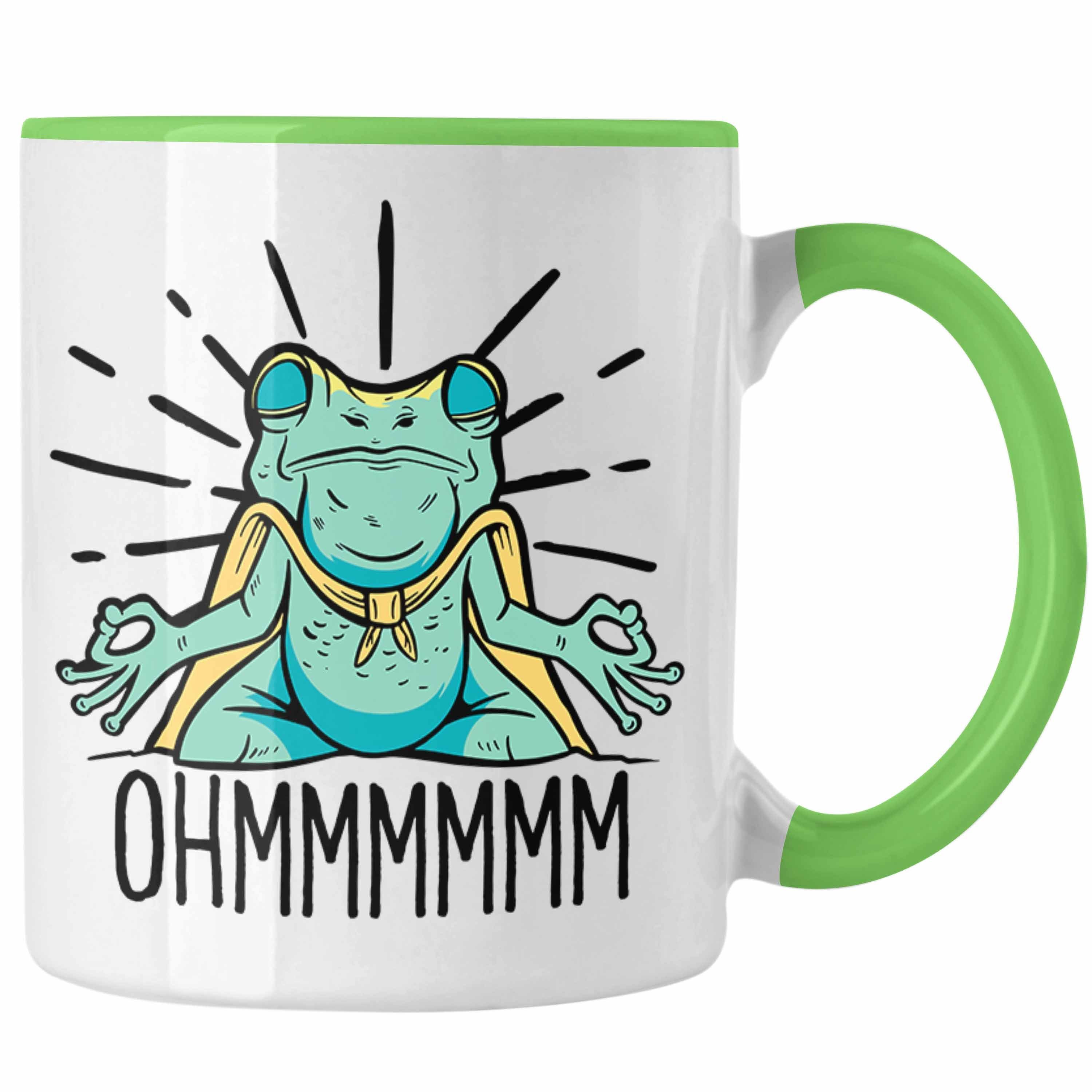 Trendation für Mediration Grün Tasse Geschenk Frosch Meditiere meditationsbegeisterte Tasse