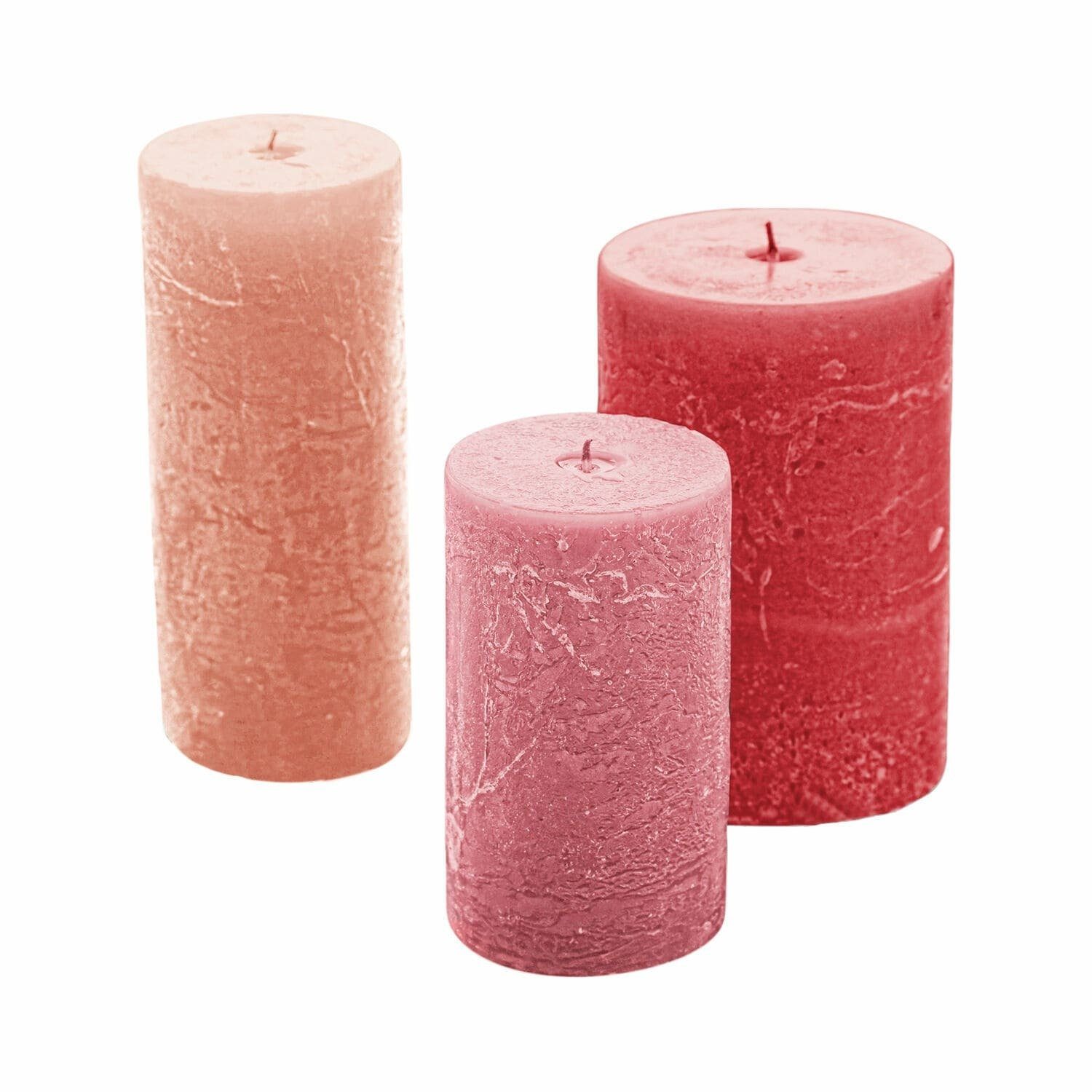 Mirabeau Stumpenkerze Kerze 3er Set Pretin rosa (3er Set, 3er Set), none