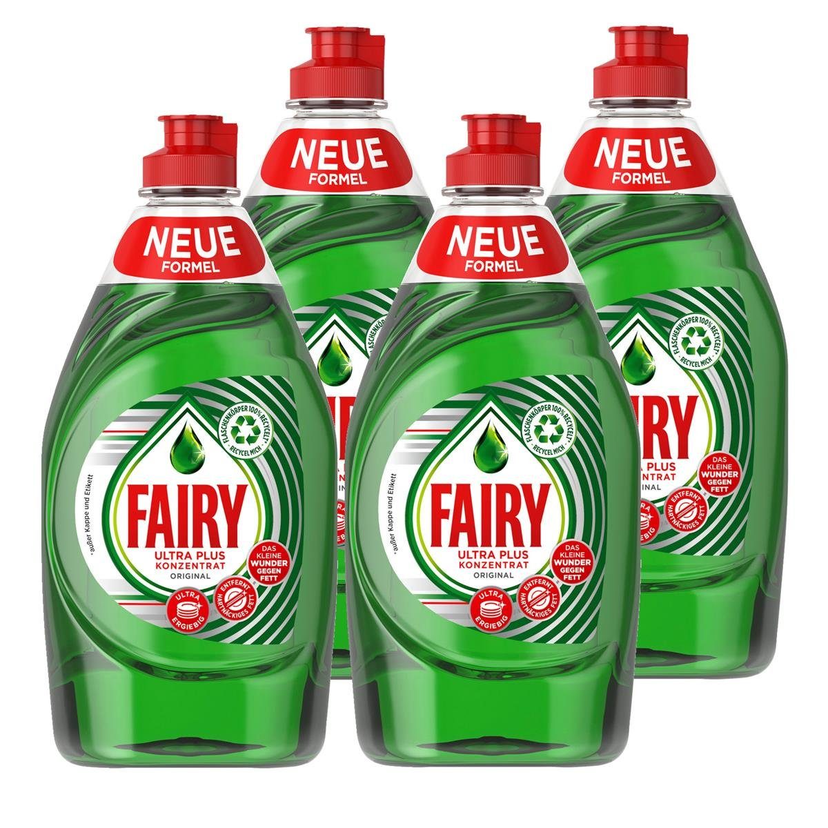 Fairy Fairy Spülmittel Ultra Konzentrat Original 450ml - Gegen Fett (4er Pac Geschirrspülmittel