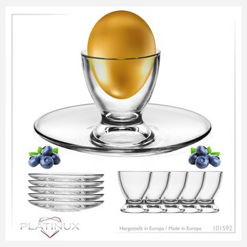 PLATINUX Eierbecher Eierbecher mit Untertasse, (6 Stück), Eierständer Eierhalter Frühstück Egg-Cup Brunch