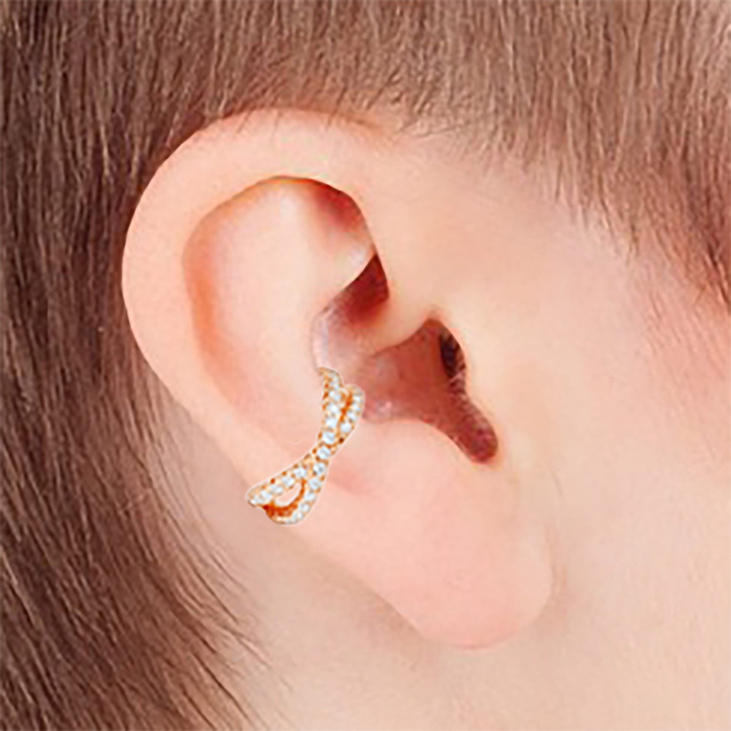 Impala Ohrklemme Earcuff aus 925 Silber mit Zirkonia – Handgefertigt, Geburtstag, Damenschmuck, mit Zirkonia