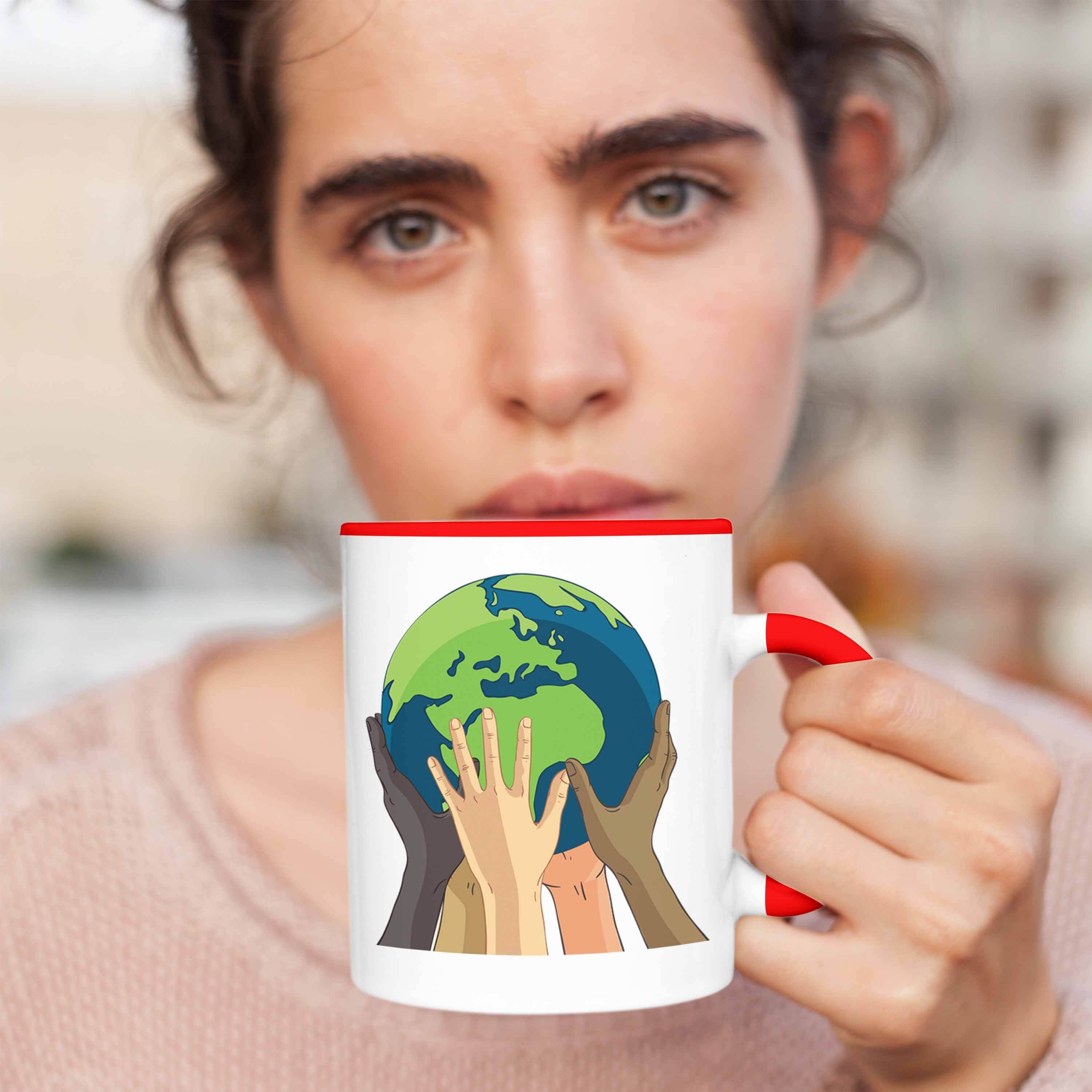 Welt Trendation Umwelt Tasse Retten Rot Geschenk Generation Aktivisten Tasse