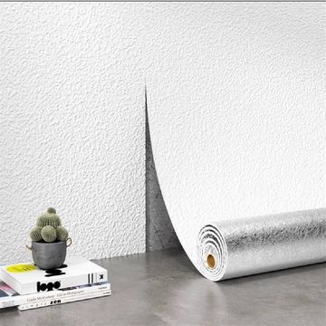 Blusmart 3D-Tapete 3D-Tapete aus Leinen, 280 x 50 cm große selbstklebende Tapete, Kieselalgenschlamm weiß, (1 St), wasserfeste -Wallpaper , gestreift , Tapete in reiner Farbe
