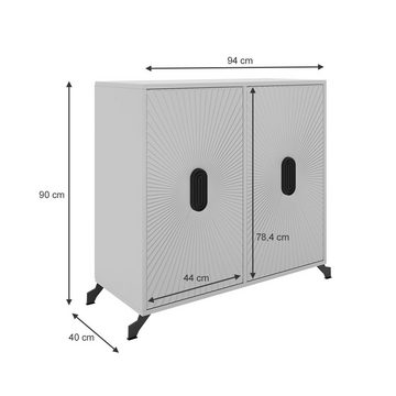 Vicco Kommode Wohnzimmerschrank MAROKKO Hellgrau