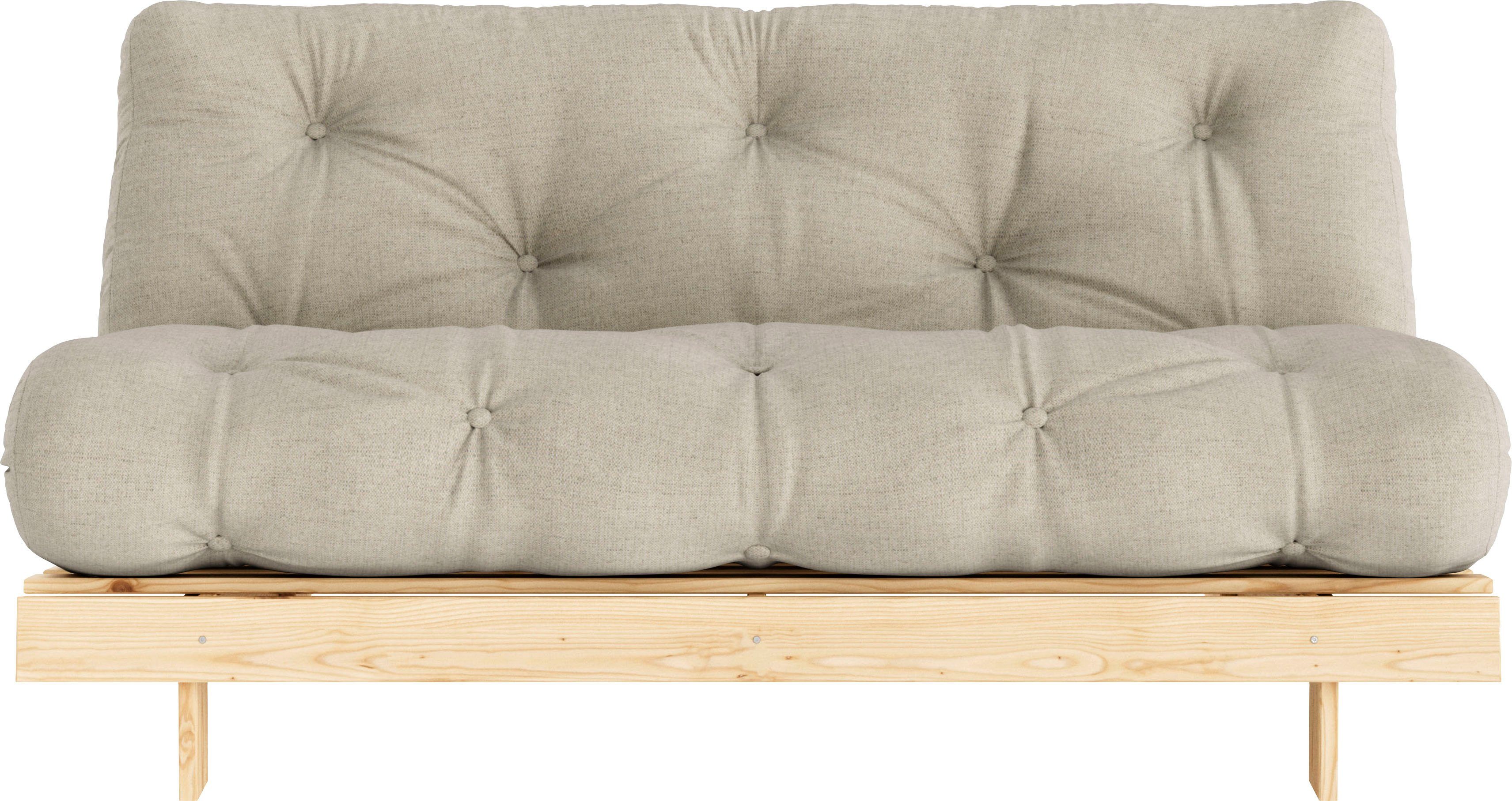 Karup Design Daybett Daybett Roots Schlafsofa – Gästebett & Sofa aus FSC®-Kiefer, Inkl. Futonmatratze, in mehreren Größen & Farben erhältlich