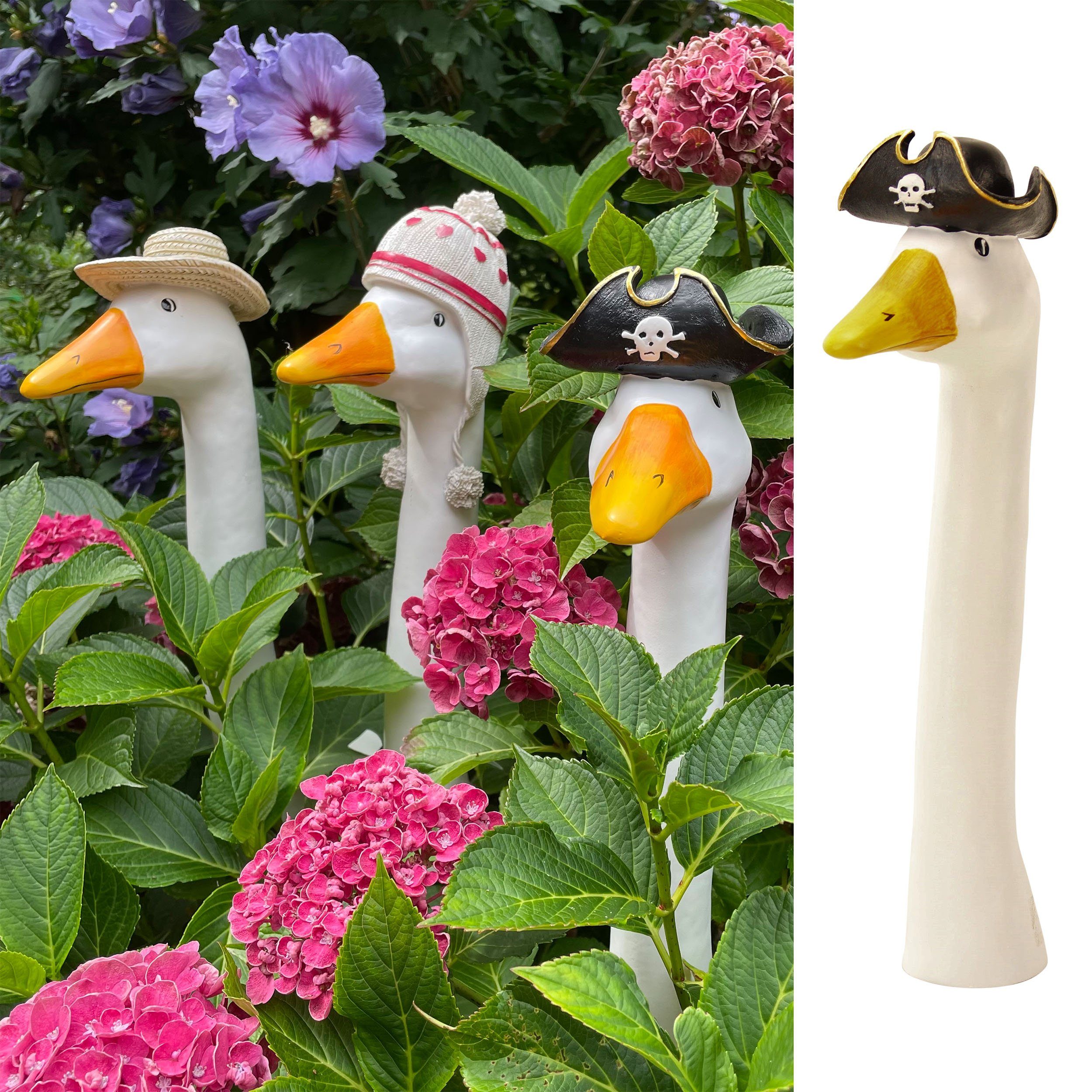 Online-Fuchs Gartenfigur Gänsehals Gartenstecker Gans - lustige Deko Garten günstig online kaufen