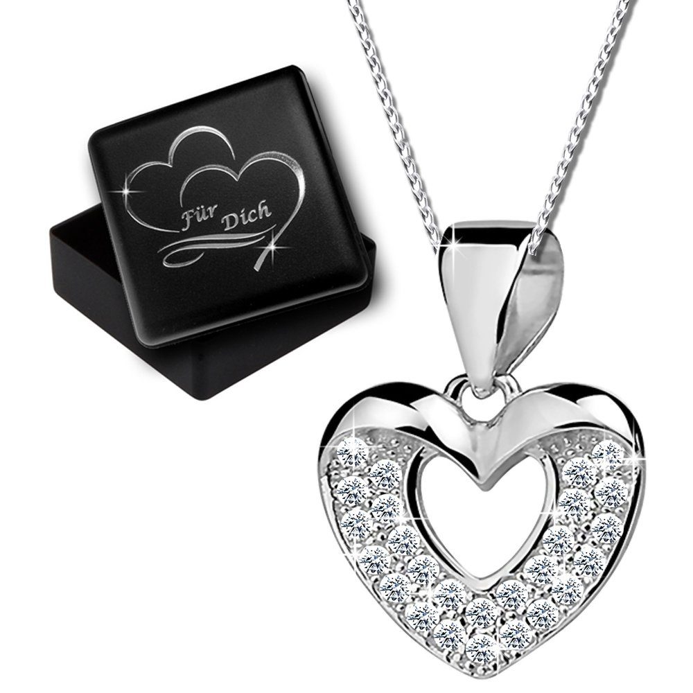 Limana Herzkette echt 925 Sterling Silber Herz Anhänger mit Kette, ich liebe dich Geschenk Idee
